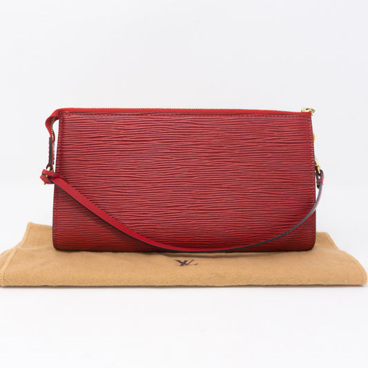 Pochette Accessoires Red Epi Leather