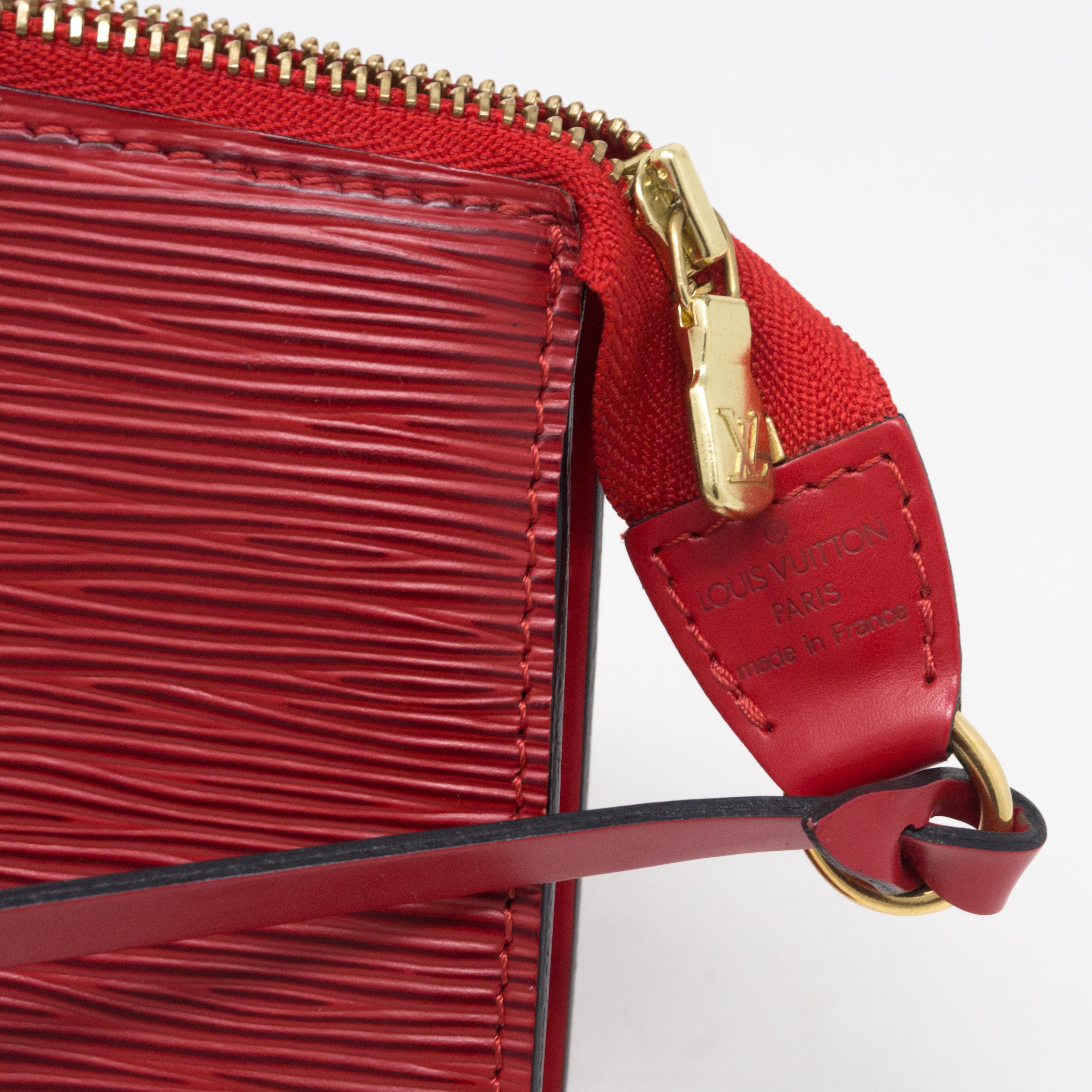 Pochette Accessoires Red Epi Leather