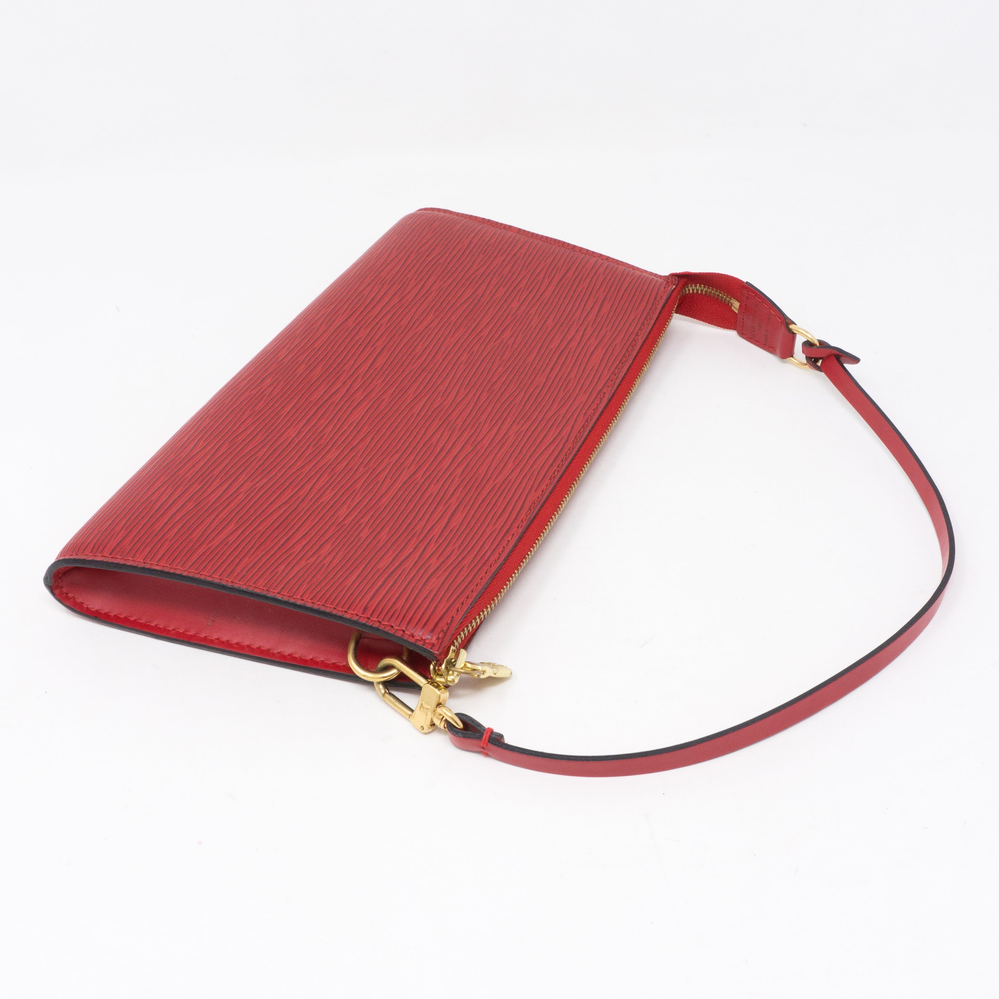Pochette Accessoires Red Epi Leather
