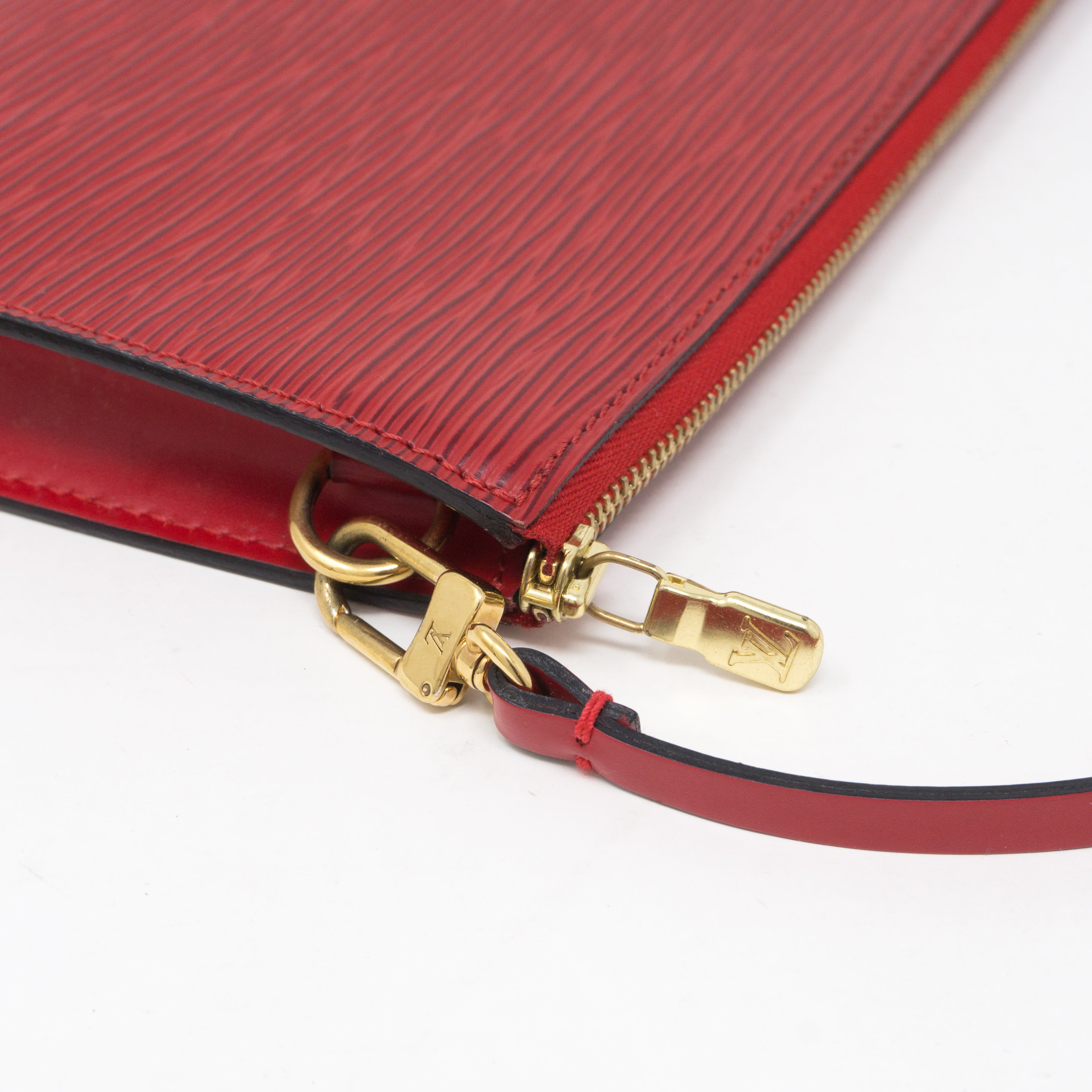 Pochette Accessoires Red Epi Leather