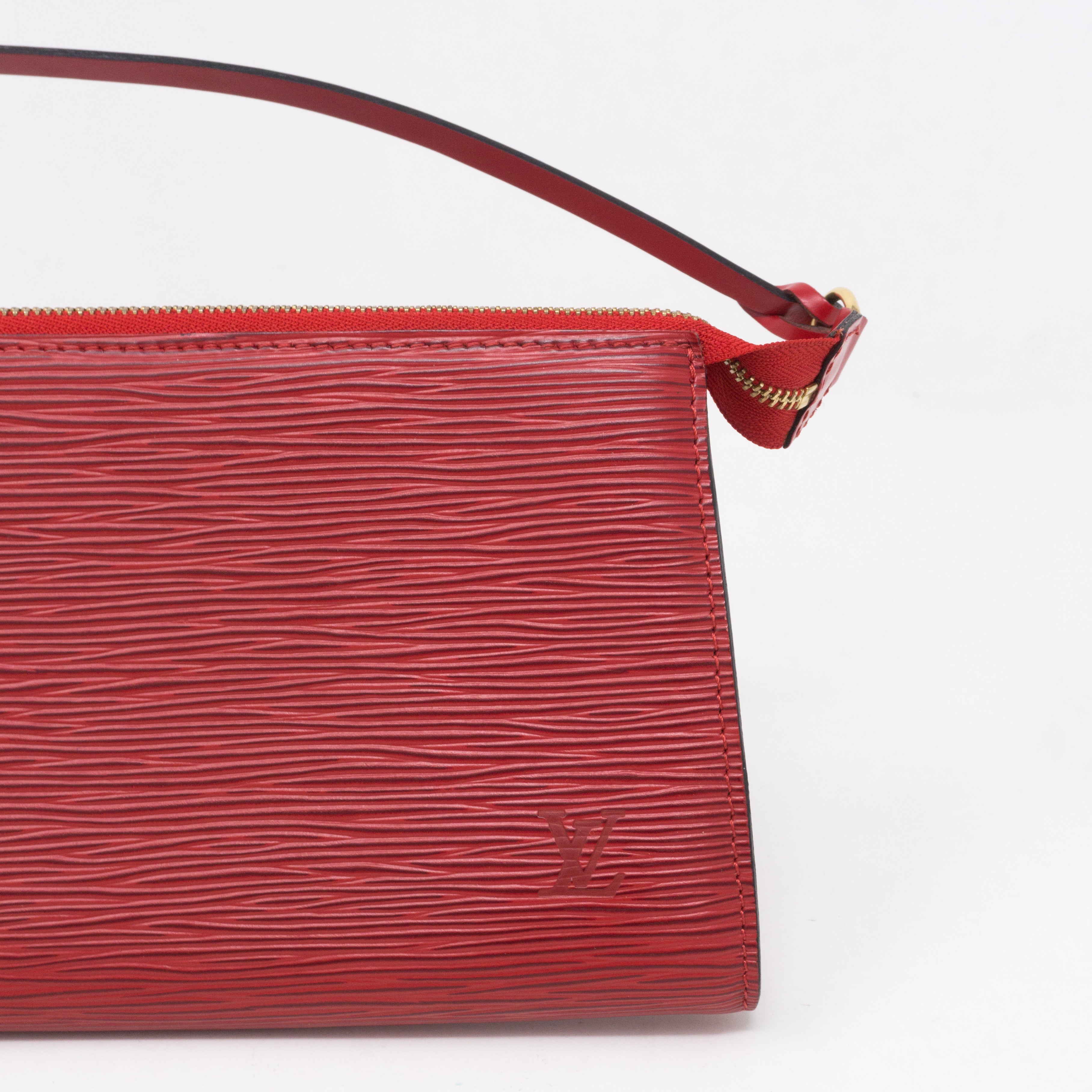 Pochette Accessoires Red Epi Leather