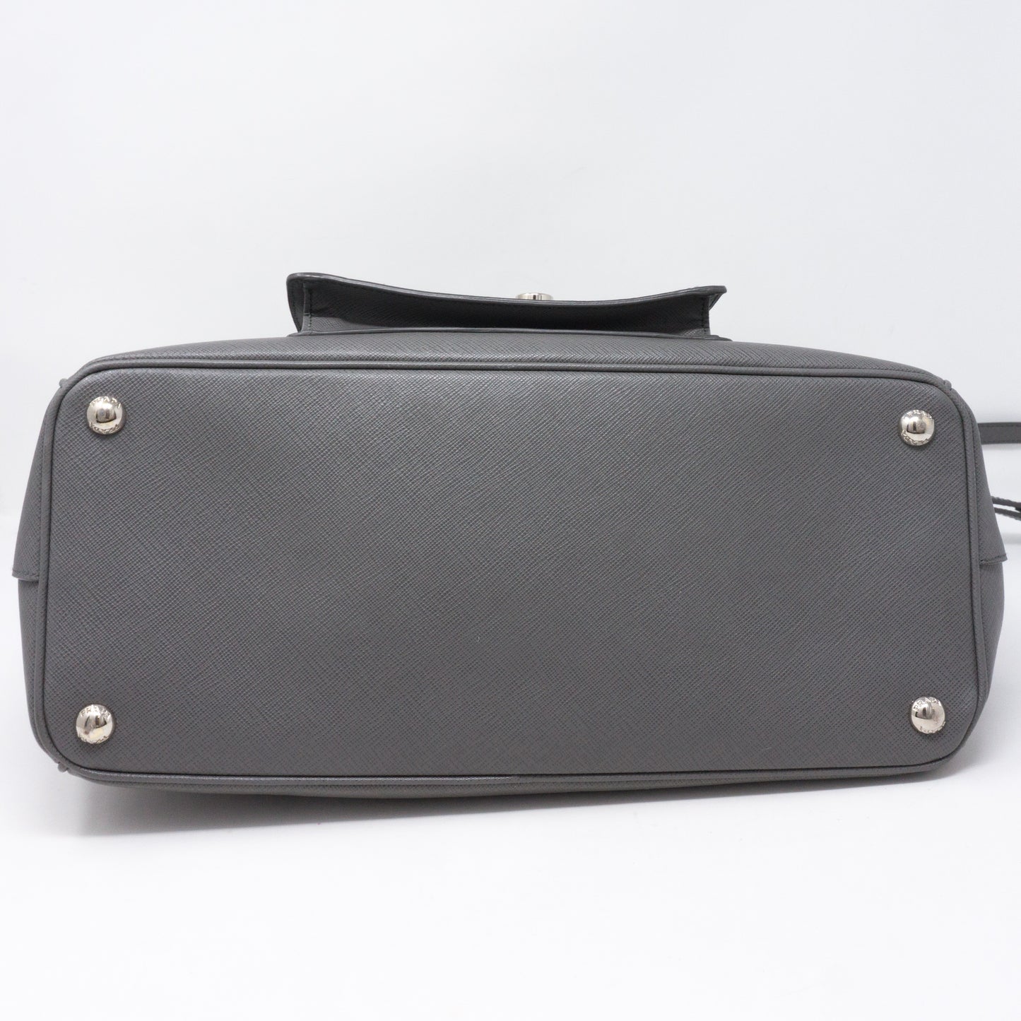 Galleria Front Pocket Grey Saffiano Leather