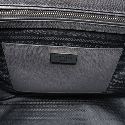 Galleria Front Pocket Grey Saffiano Leather