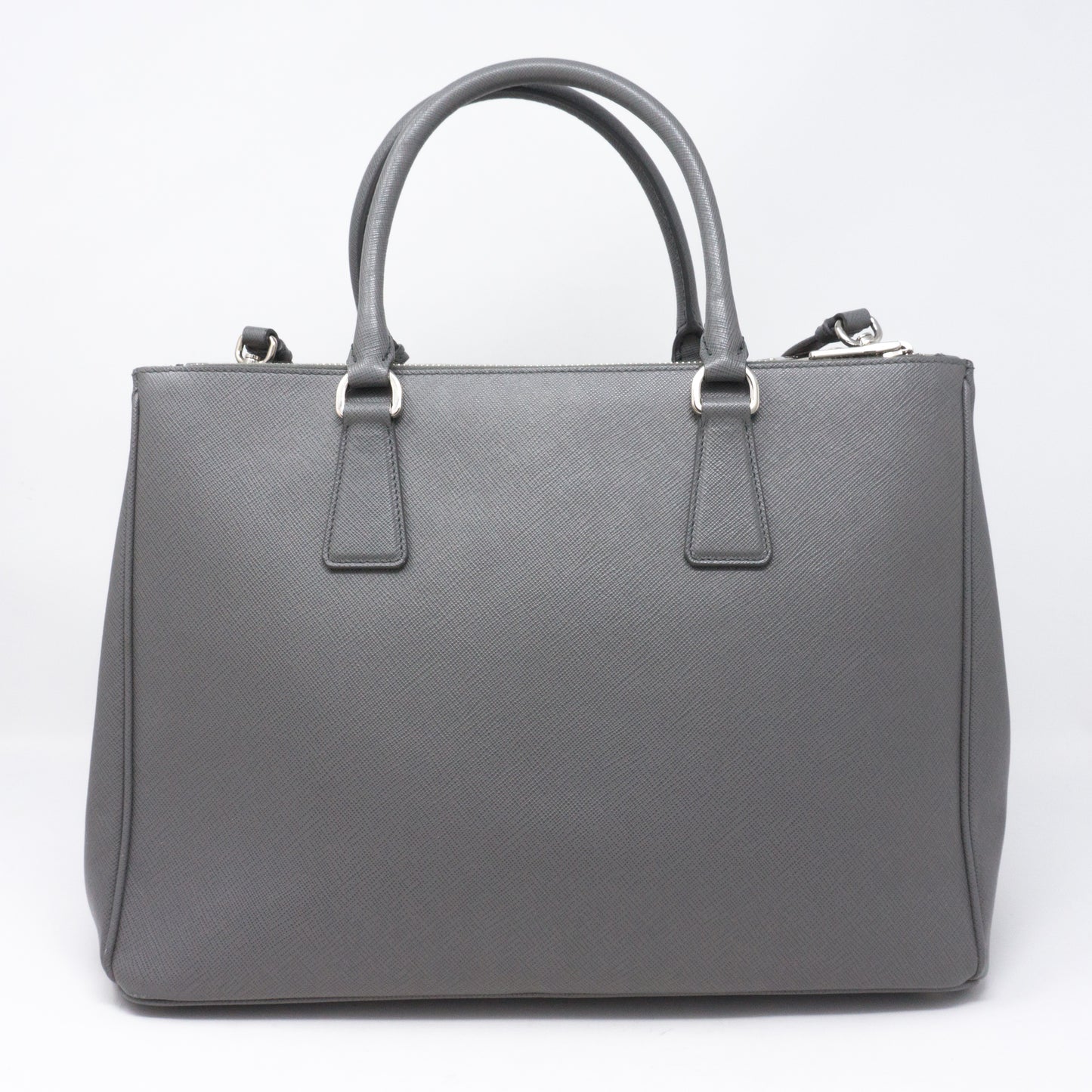 Galleria Front Pocket Grey Saffiano Leather