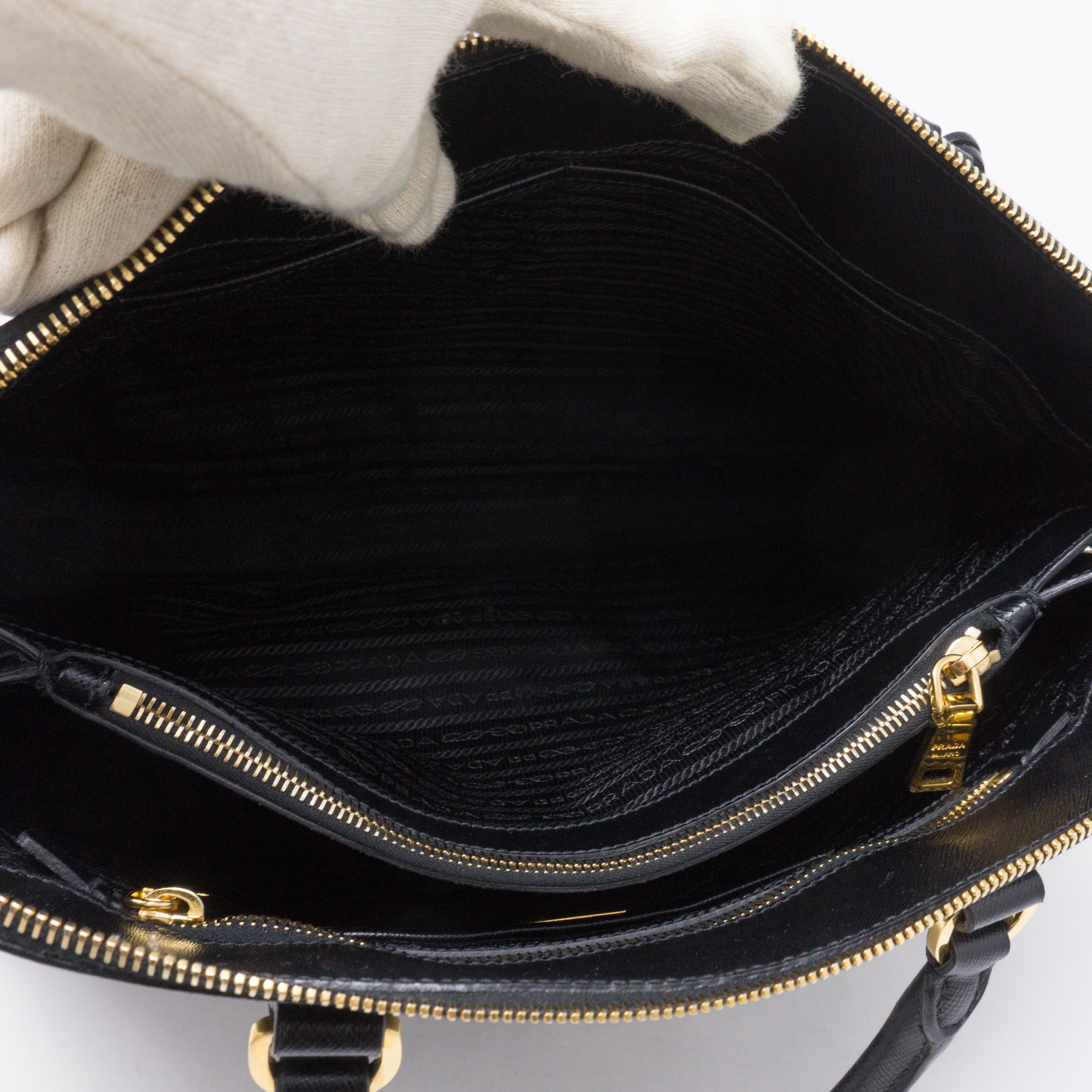 Promenade Large Black Saffiano Leather