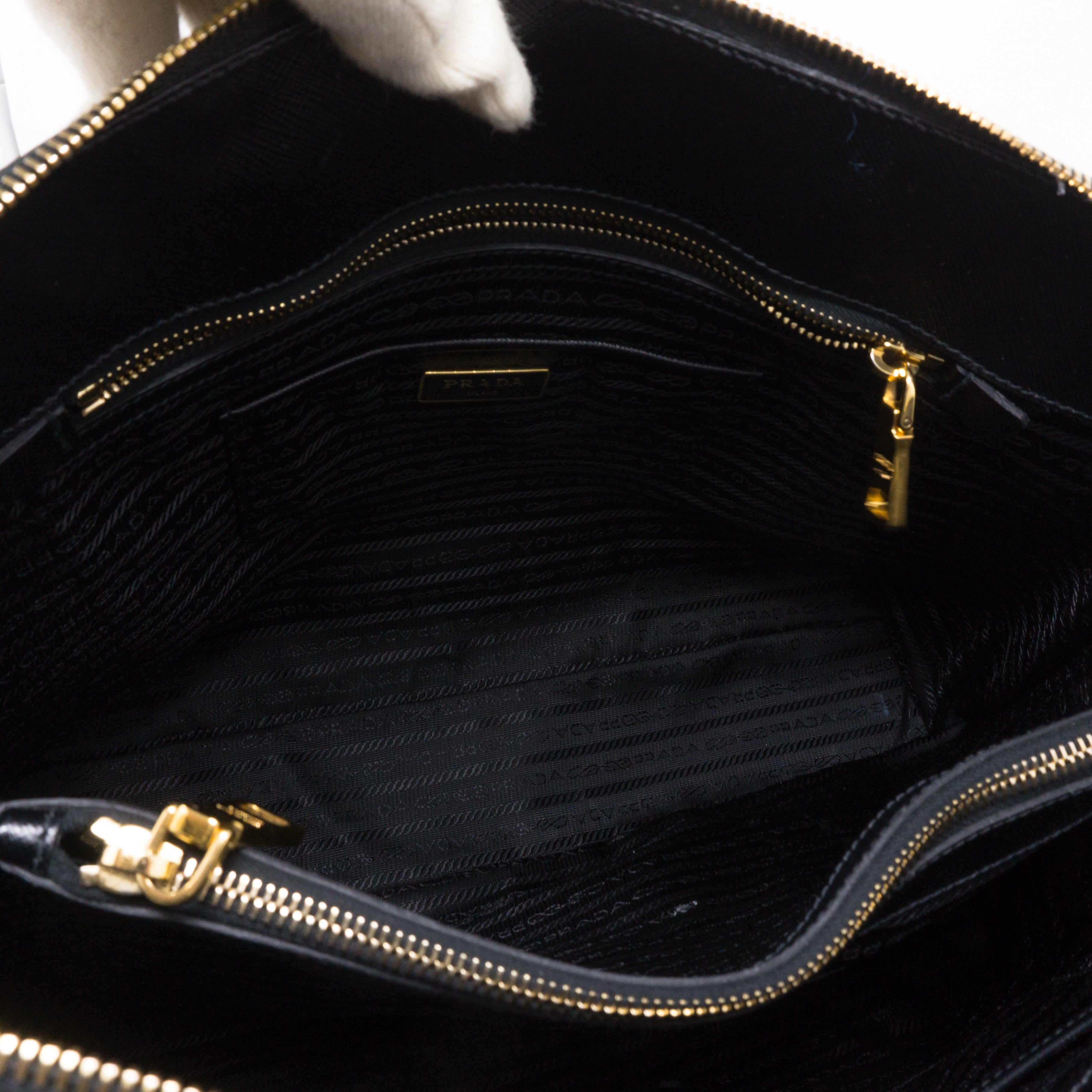 Promenade Large Black Saffiano Leather