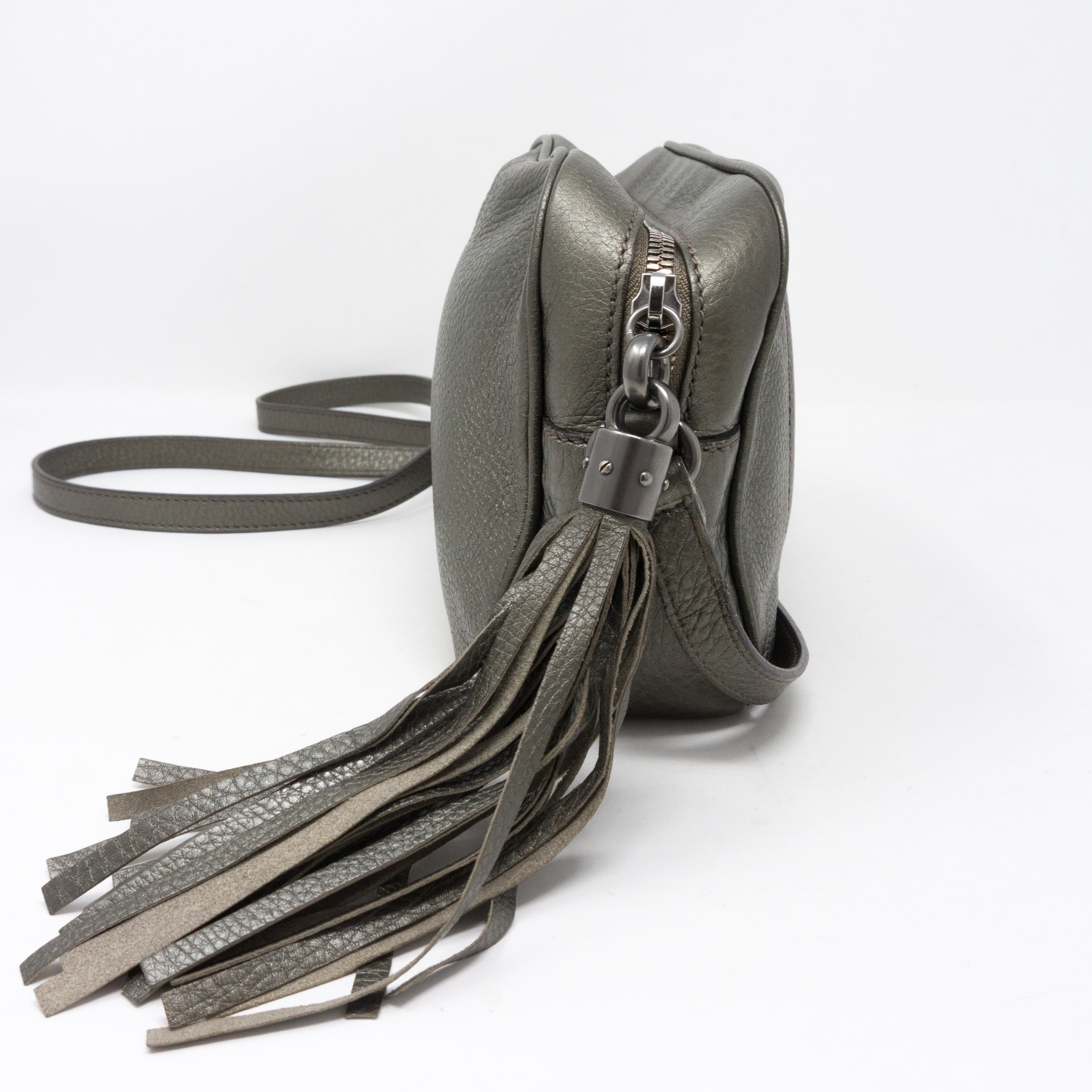 Disco Soho Metallic Pewter Leather