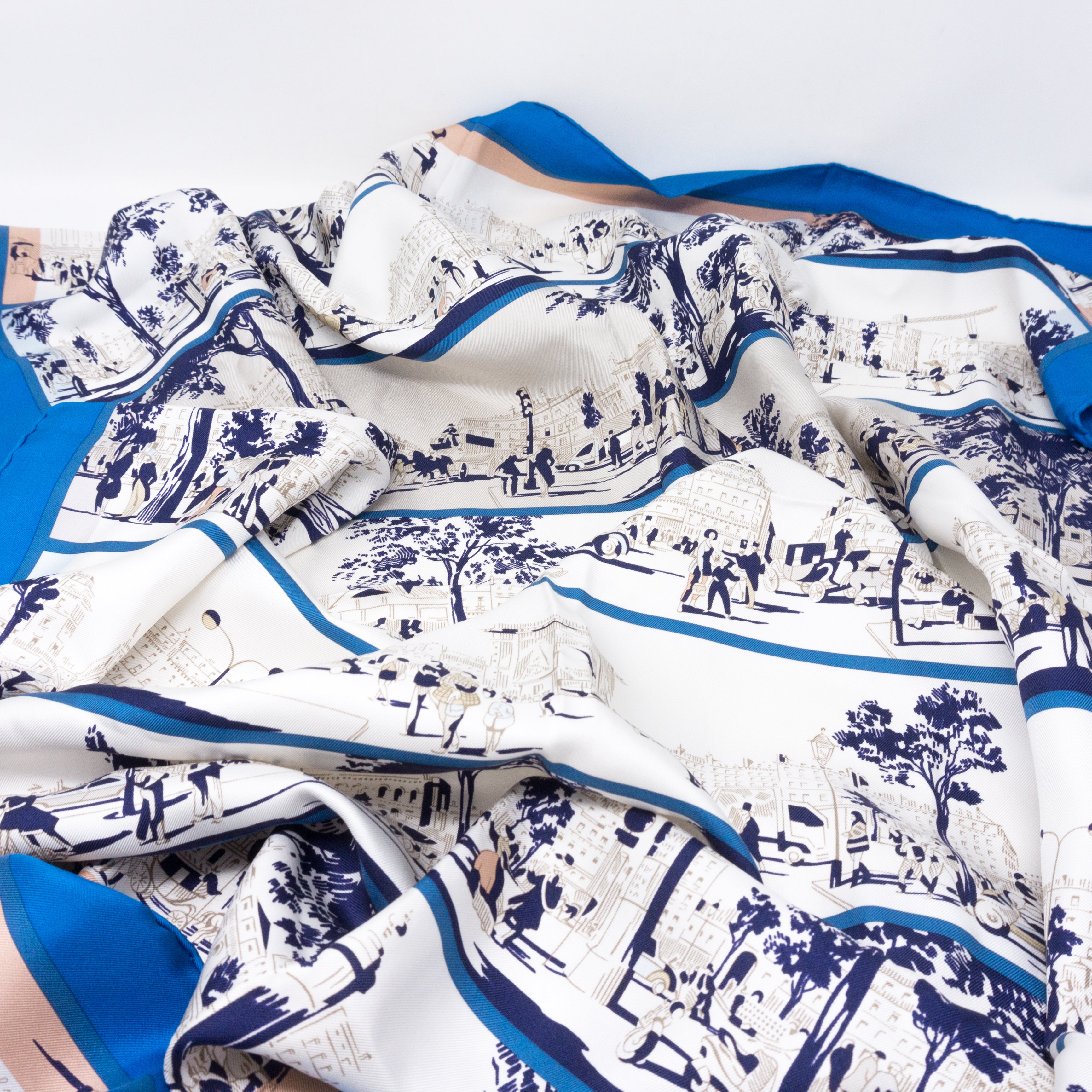 Silk Scarf 90 A L'Ombre Des Boulevards
