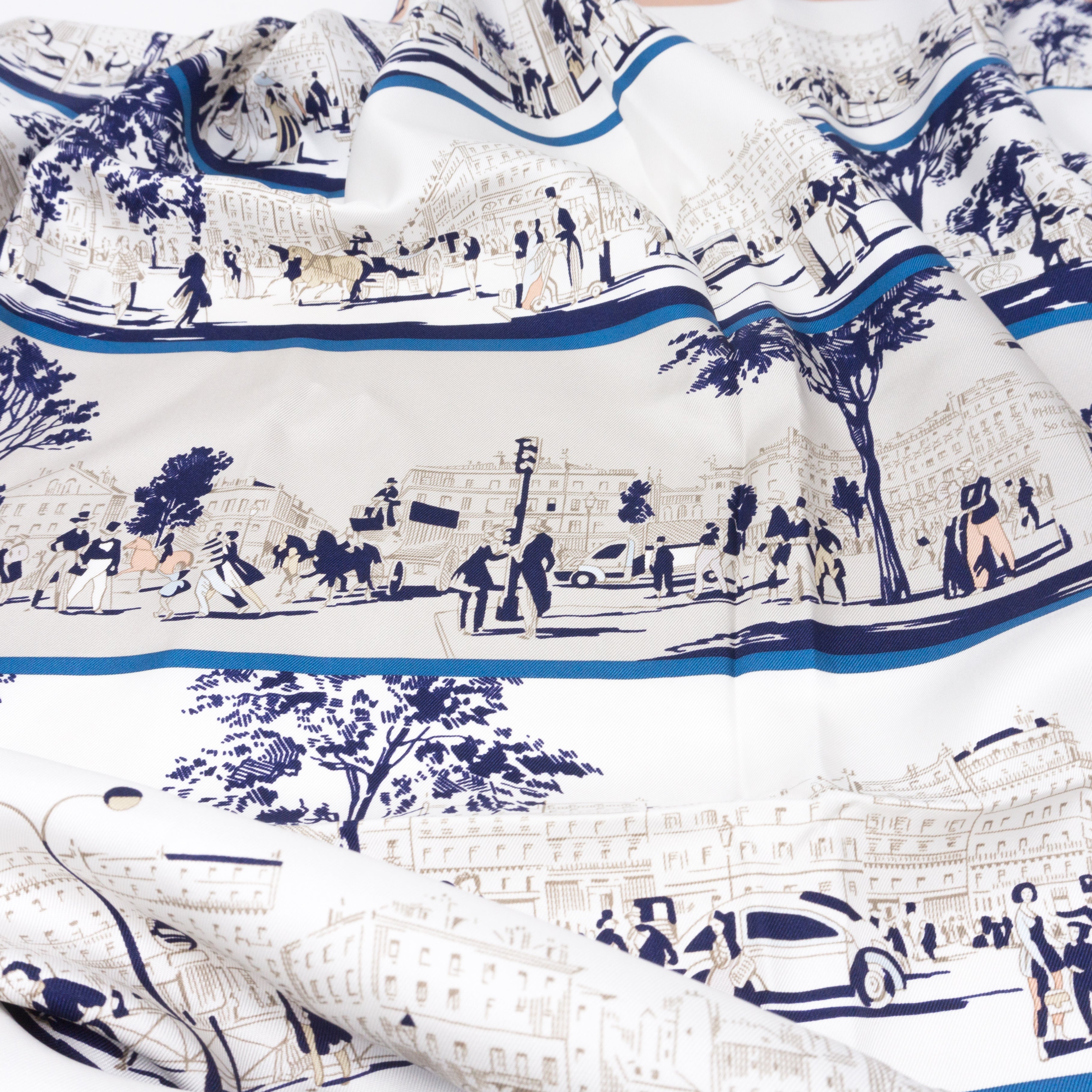 Silk Scarf 90 A L'Ombre Des Boulevards