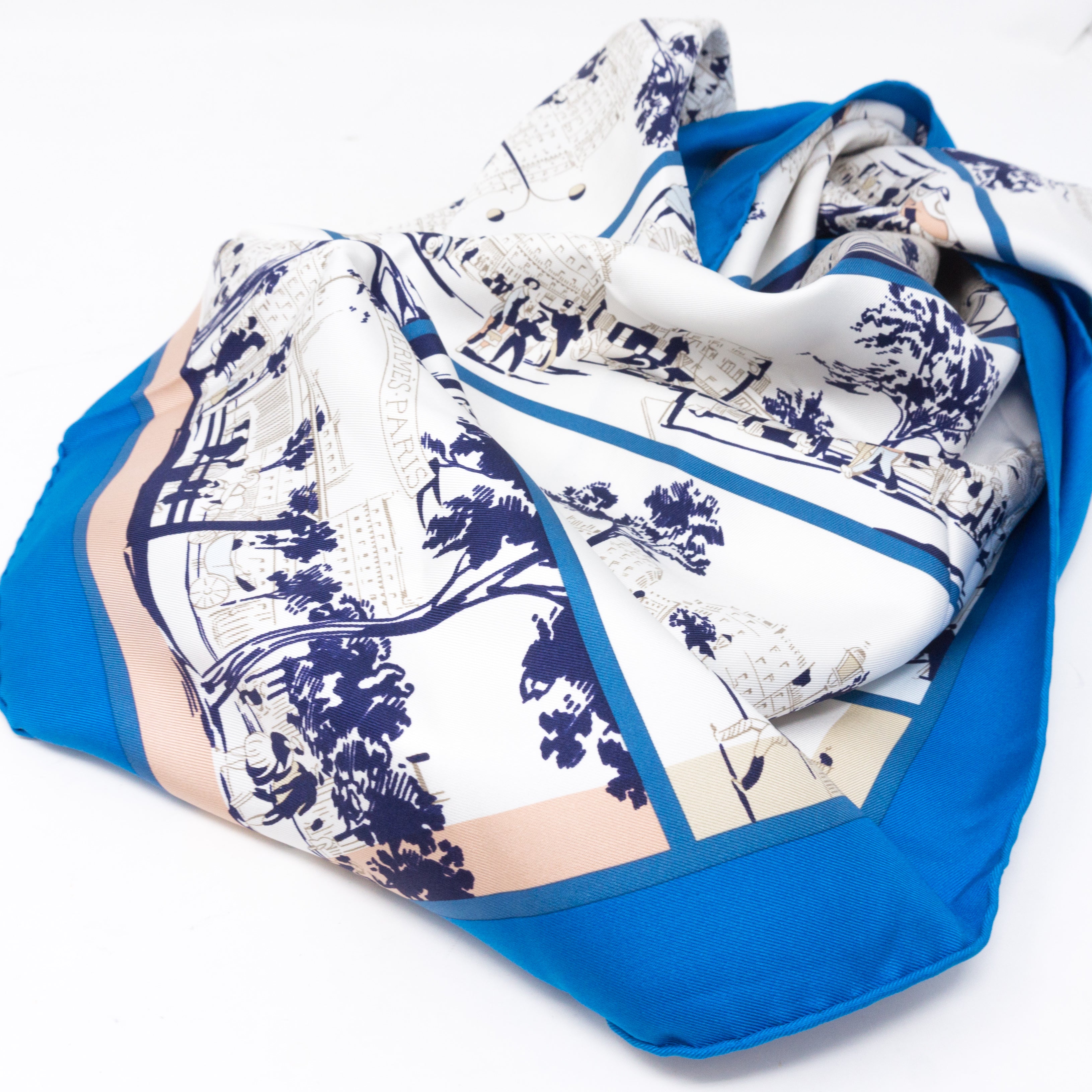 Silk Scarf 90 A L'Ombre Des Boulevards