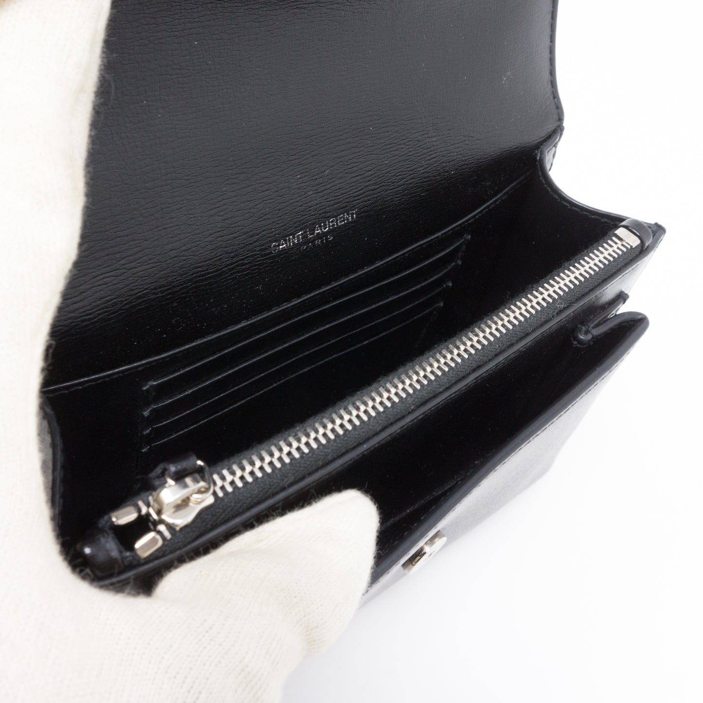 Sunset Chain Wallet Black Leather