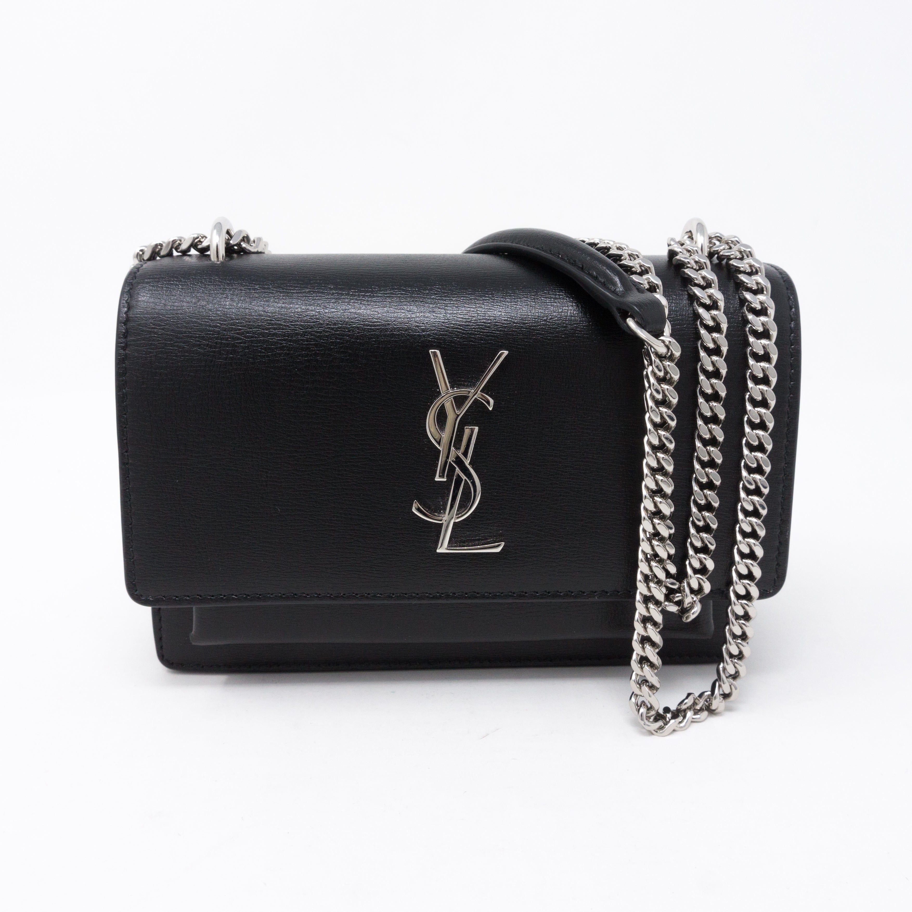 Sunset Chain Wallet Black Leather