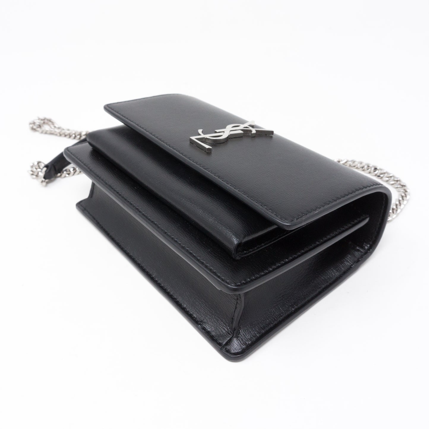 Sunset Chain Wallet Black Leather