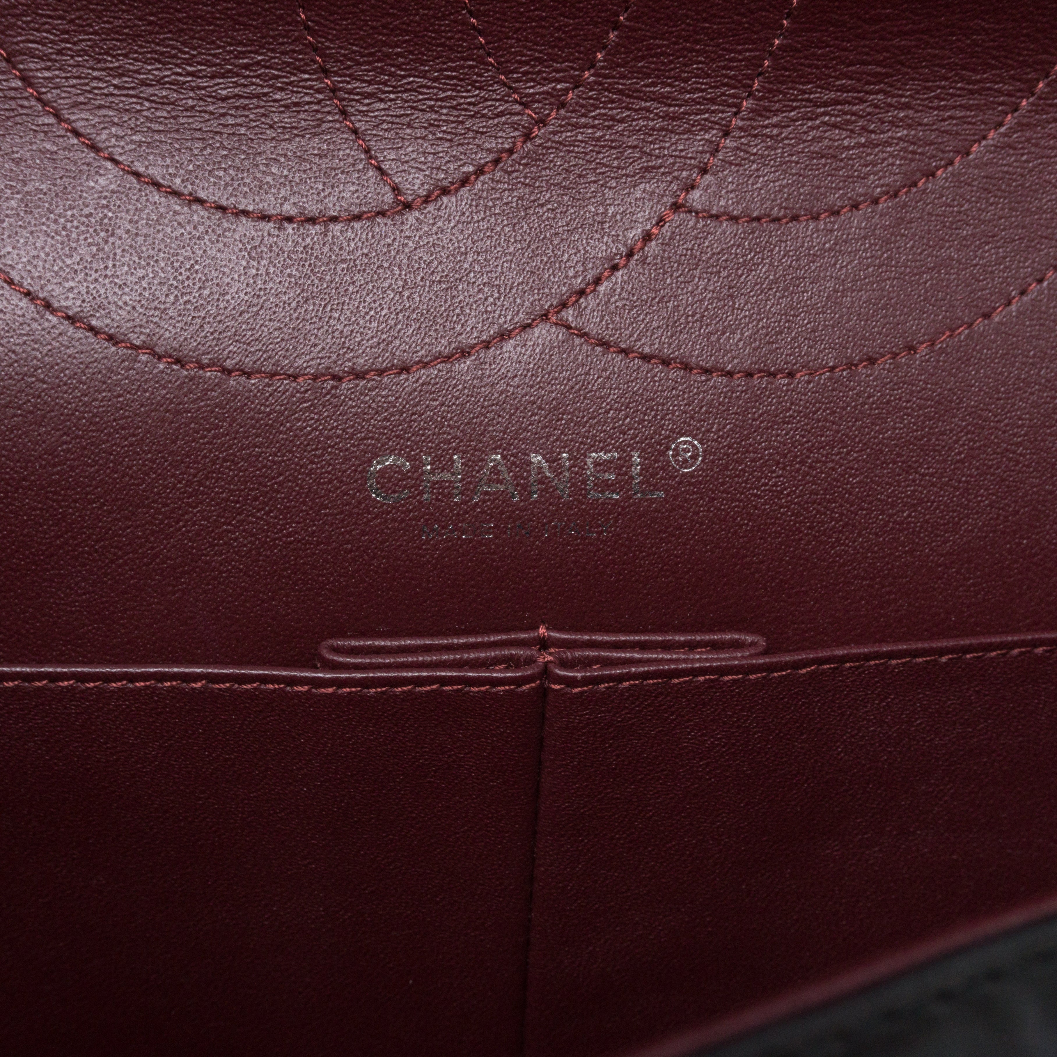 Reissue 2.55 227 Double Flap Bag Black Leather