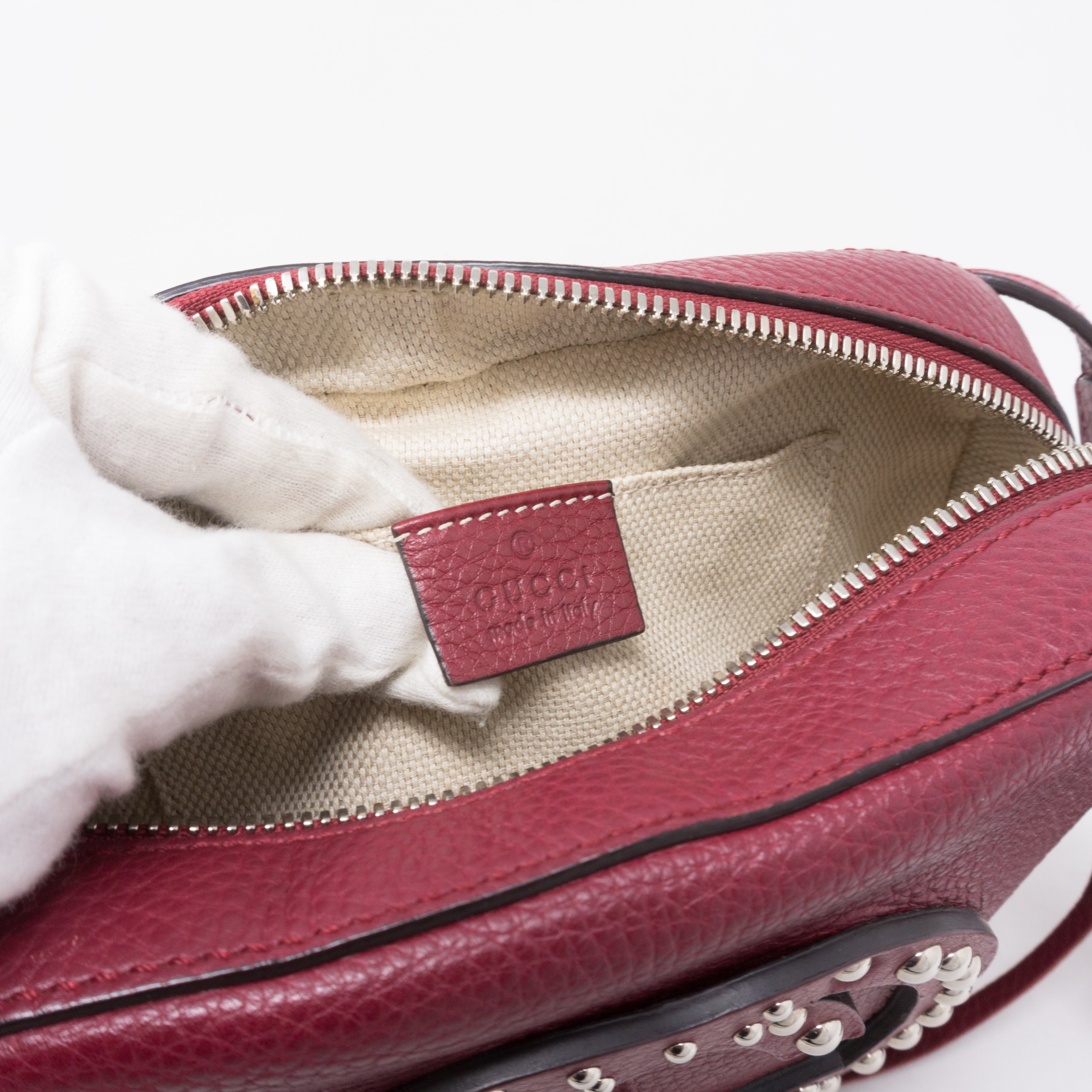 Disco Soho Studded Burgundy Leather