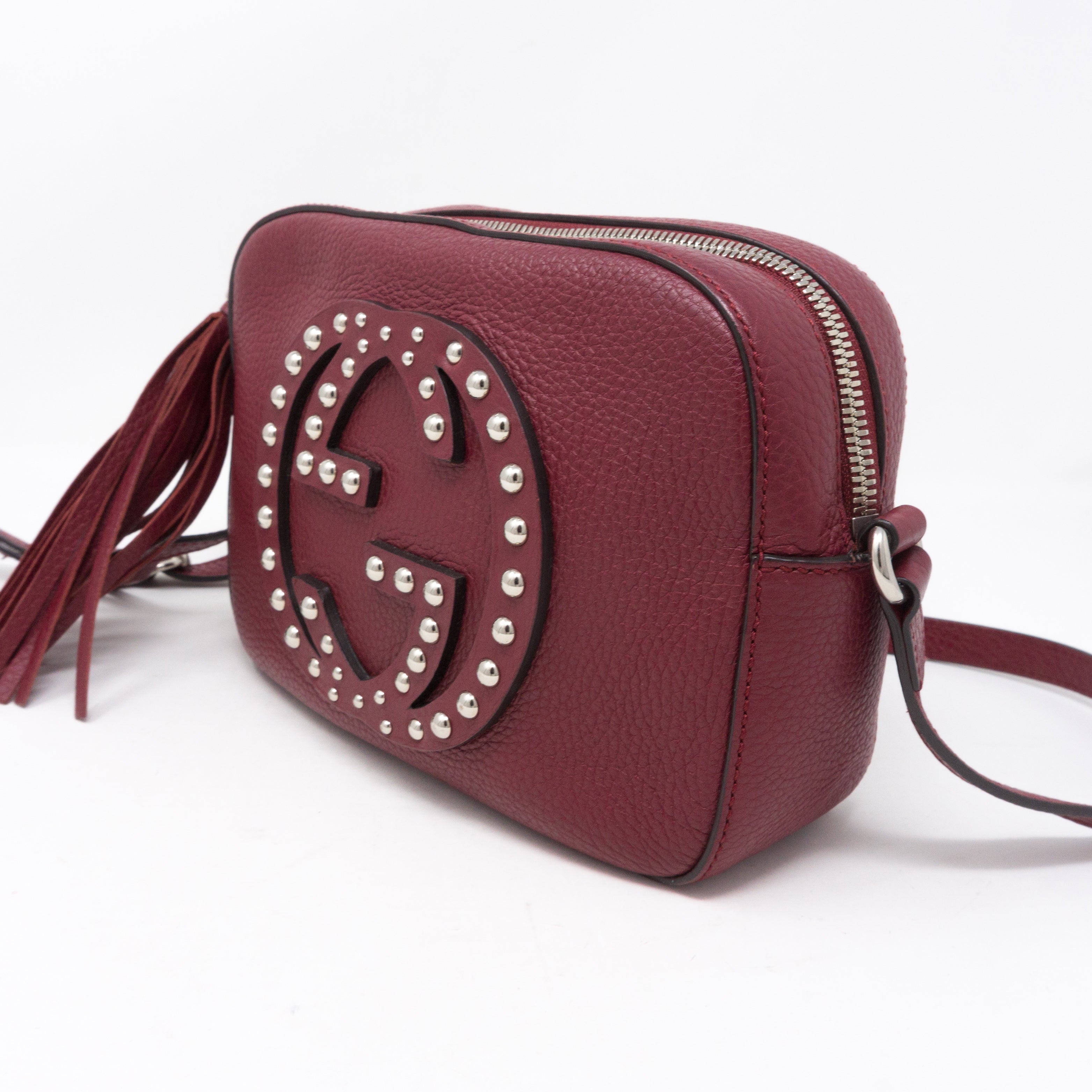 Disco Soho Studded Burgundy Leather