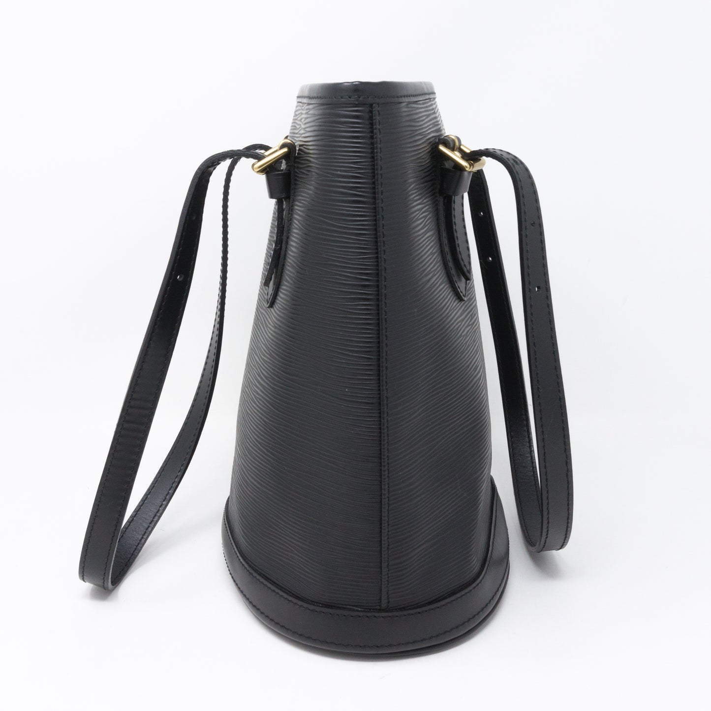 Petit Bucket Black Epi Leather with Pochette