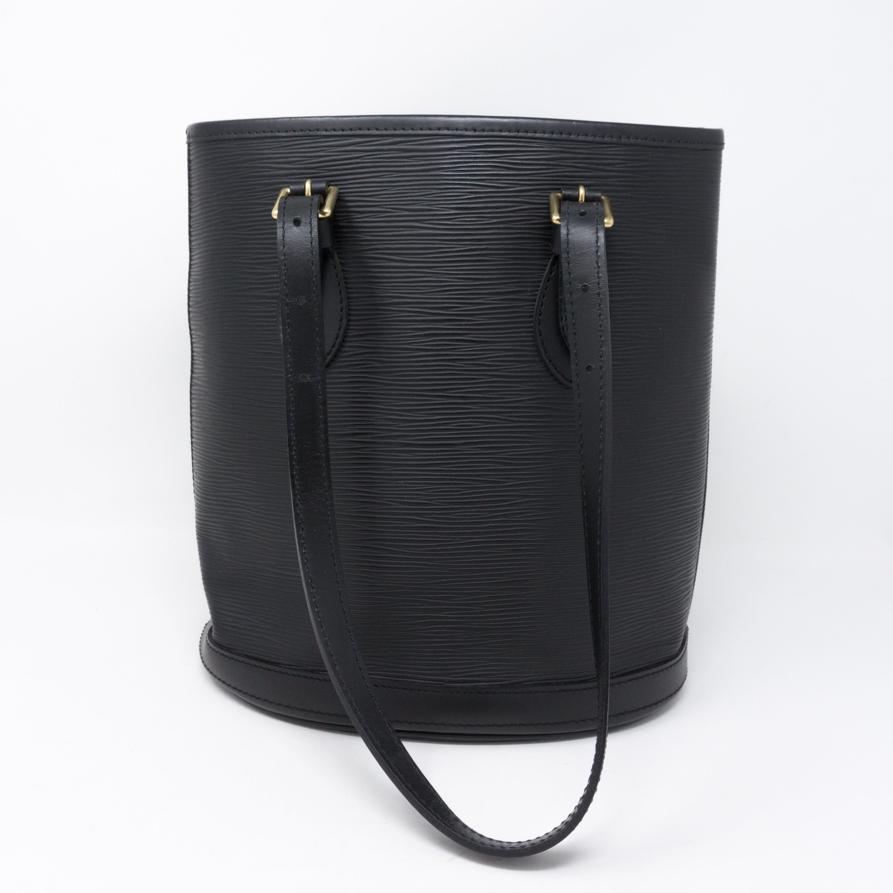 Petit Bucket Black Epi Leather with Pochette