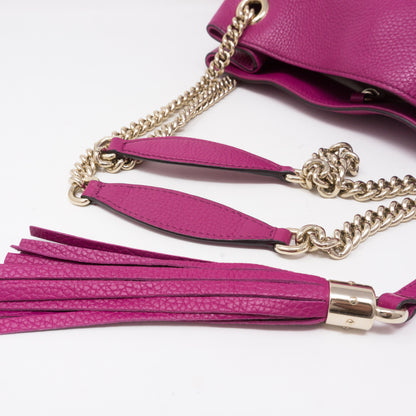 Soho Tassel Chain Pink Leather Bag