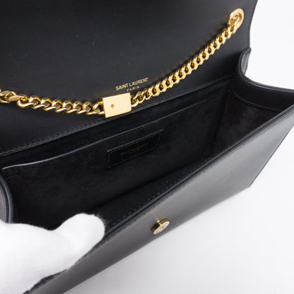 Kate Medium Tassel Black Leather