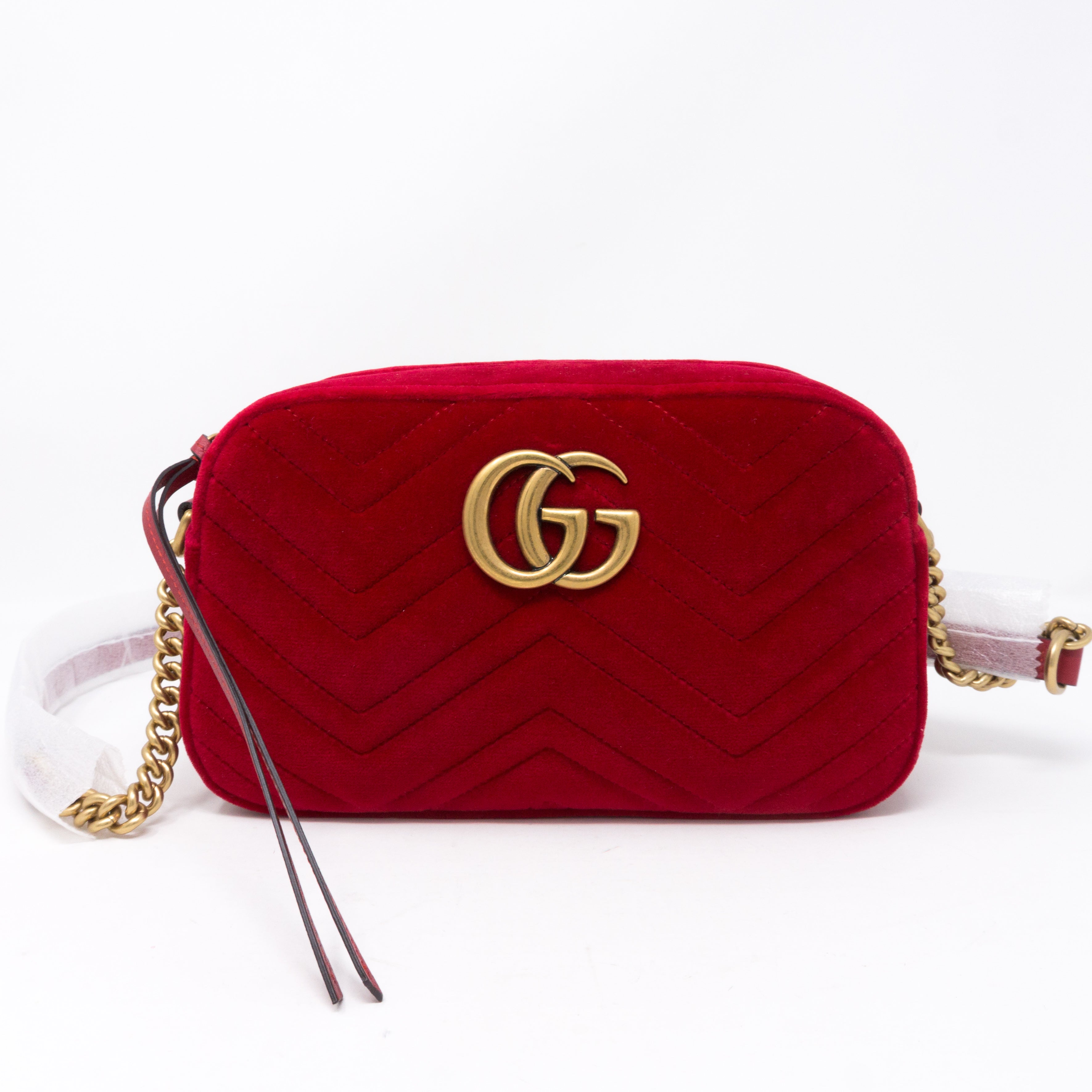 GG Marmont Small Shoulder Bag Red Velvet
