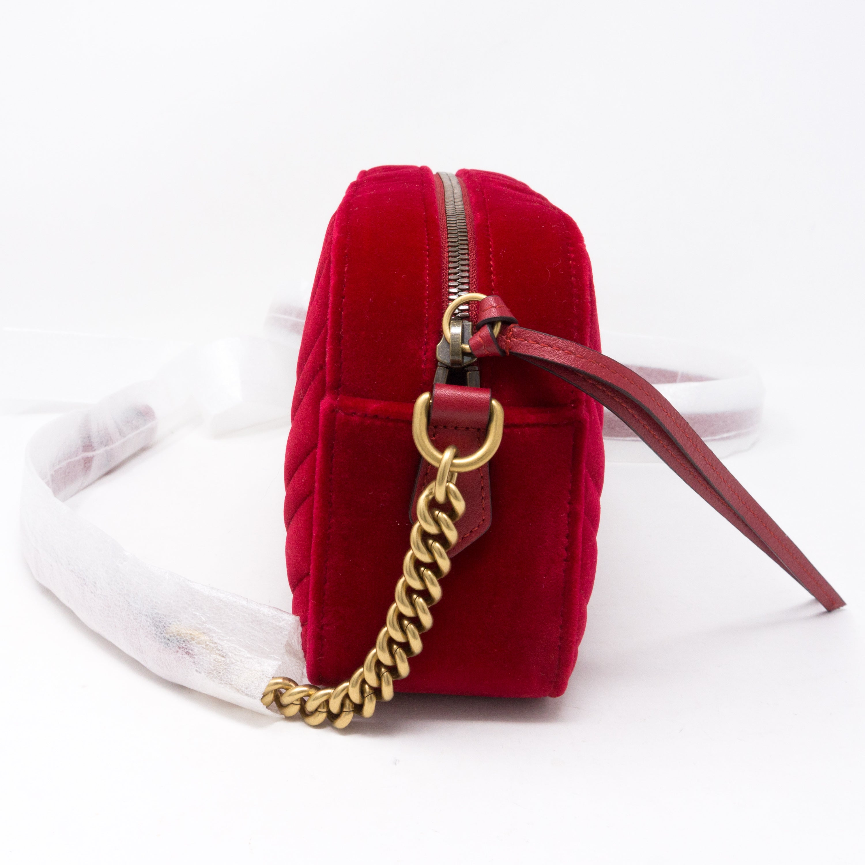 GG Marmont Small Shoulder Bag Red Velvet