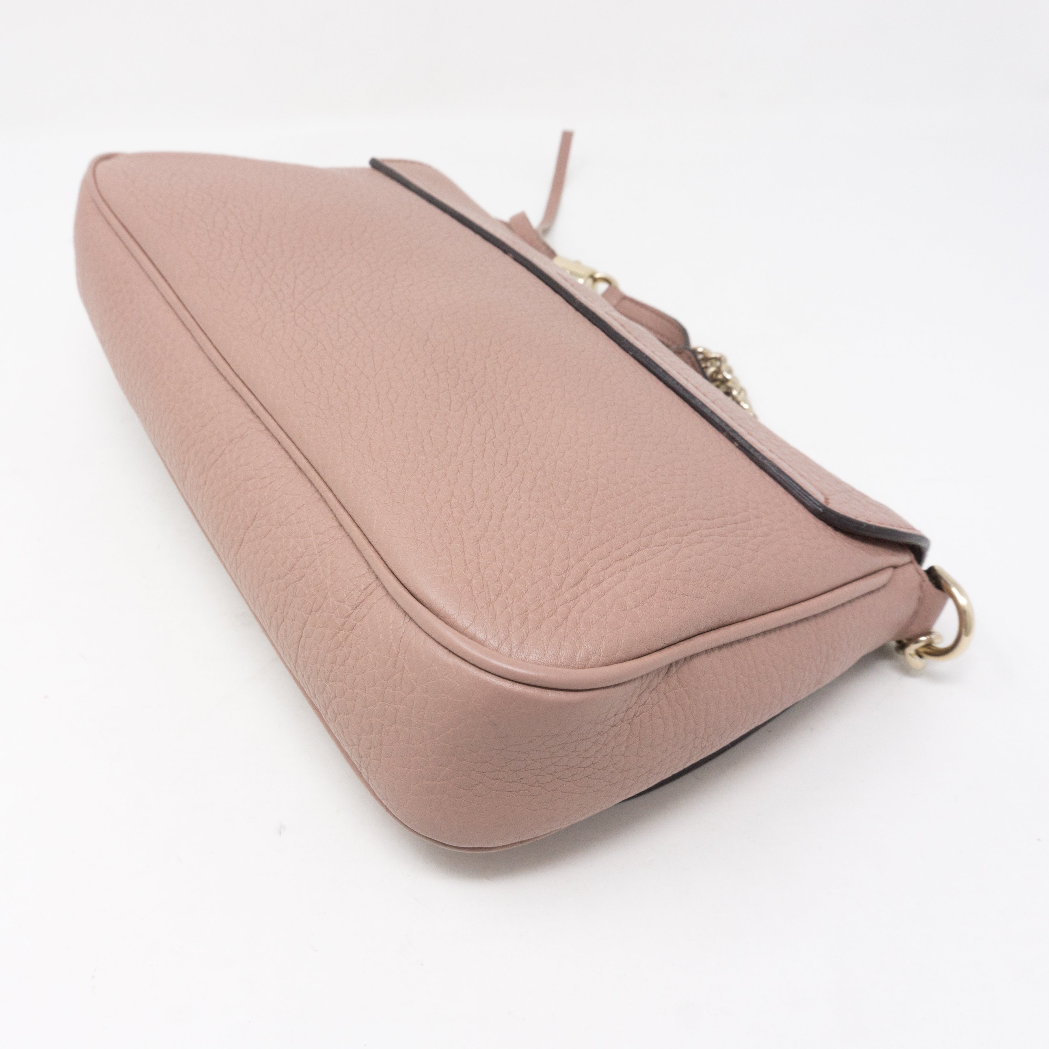 Soho Flap Chain Tassel Bag Dusty Pink Leather