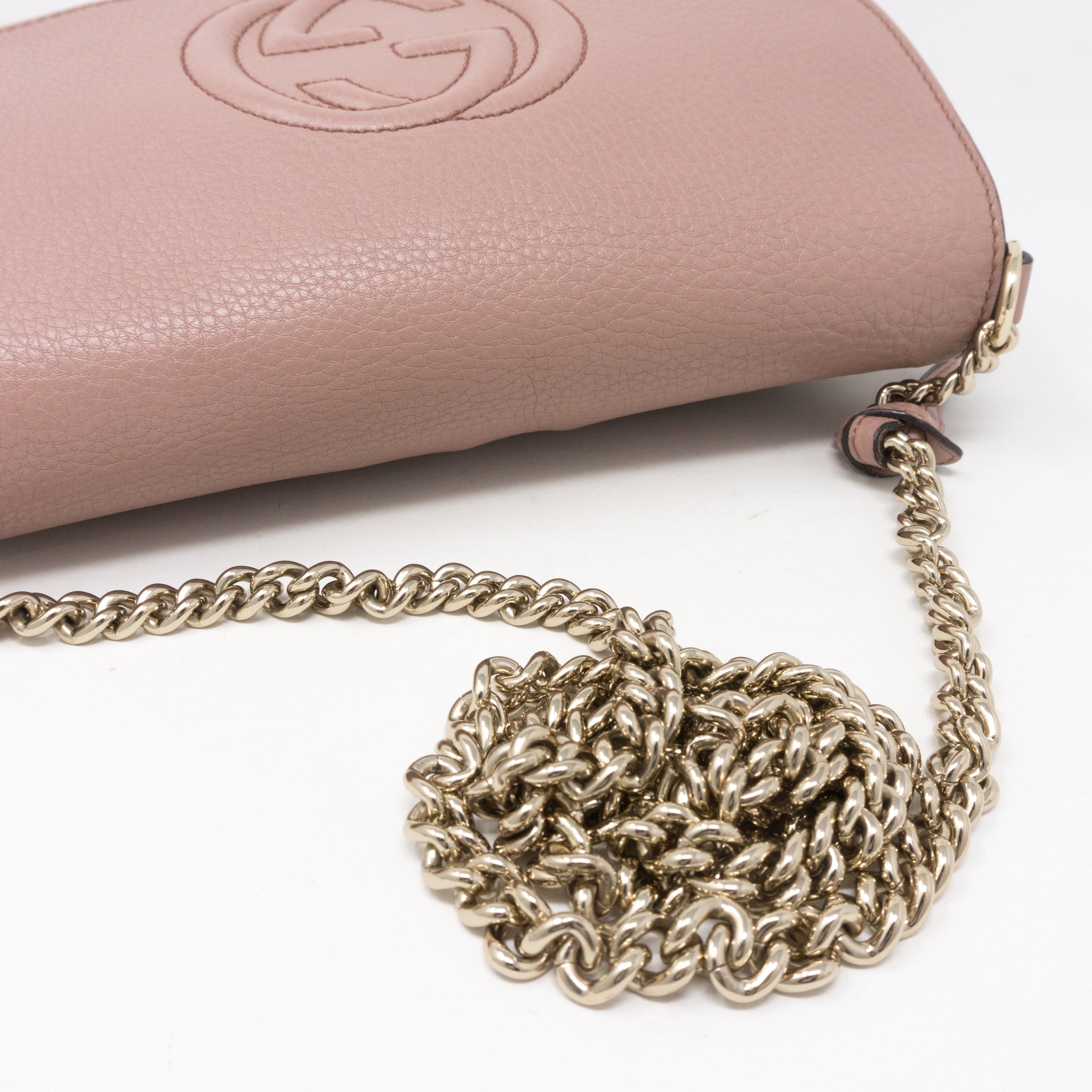 Soho Flap Chain Tassel Bag Dusty Pink Leather