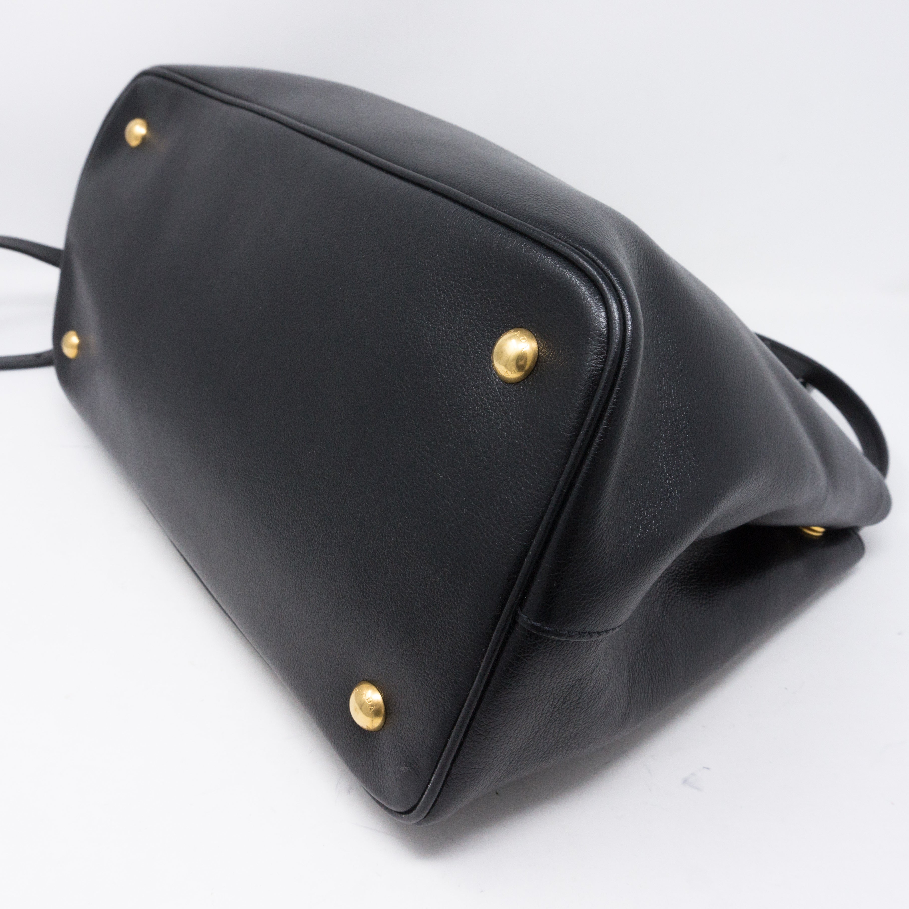Two-way Handbag Black Leather