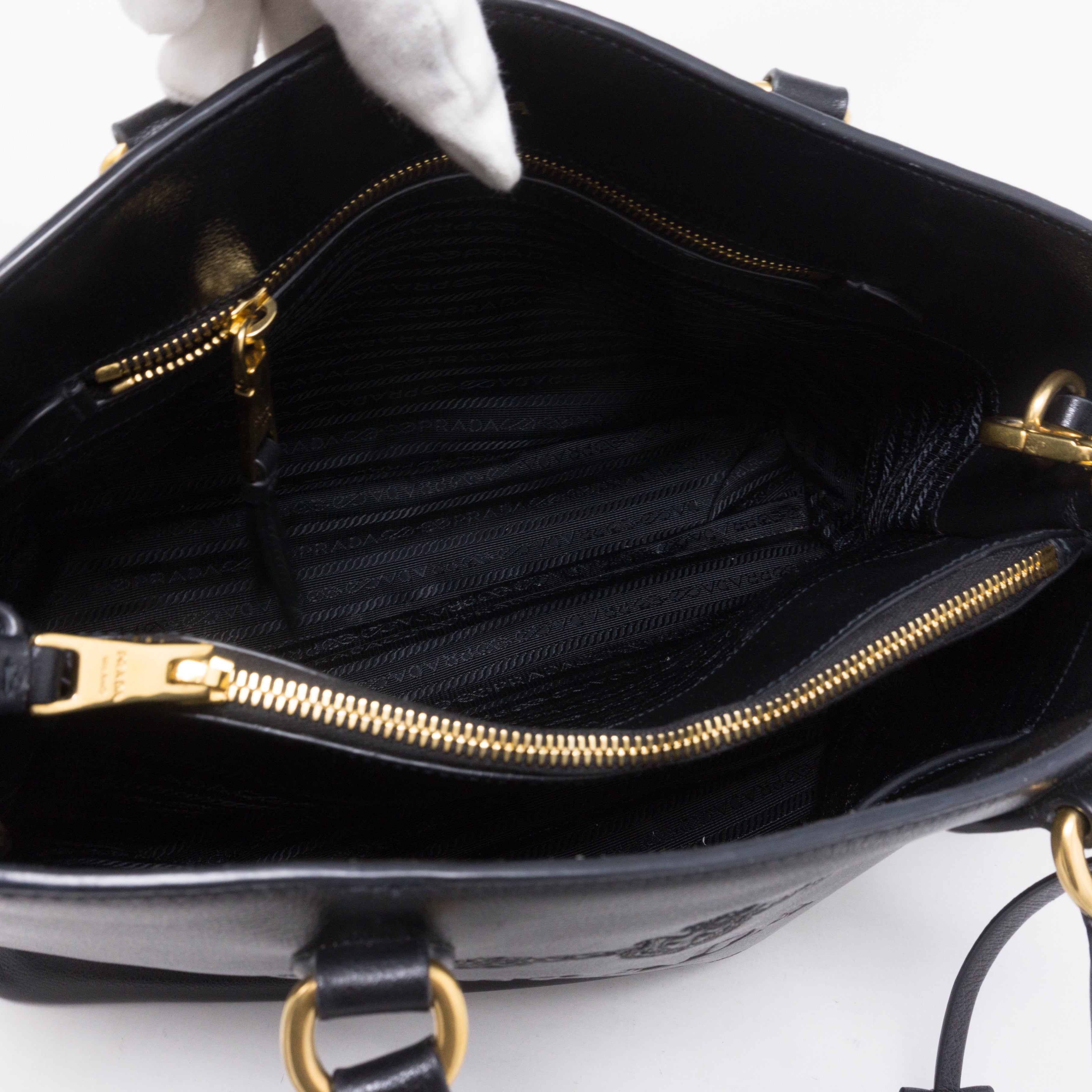 Two-way Handbag Black Leather