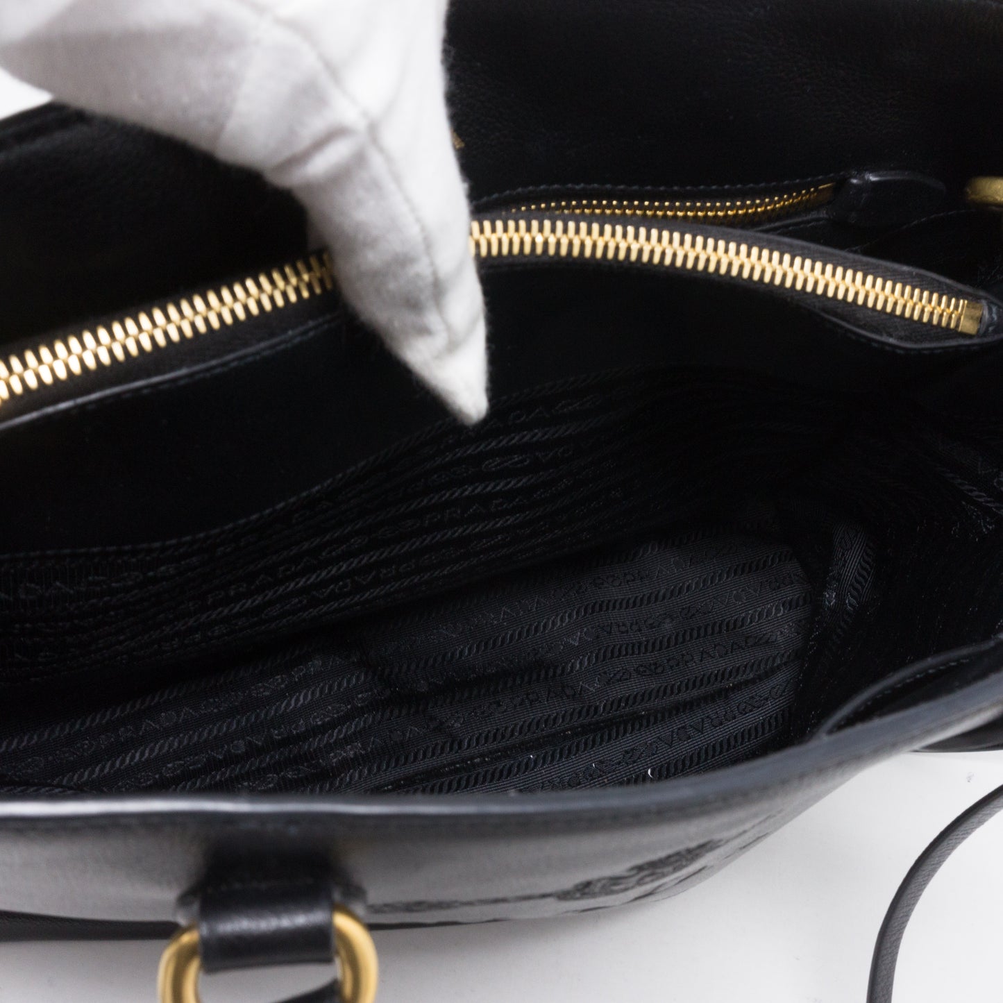 Two-way Handbag Black Leather