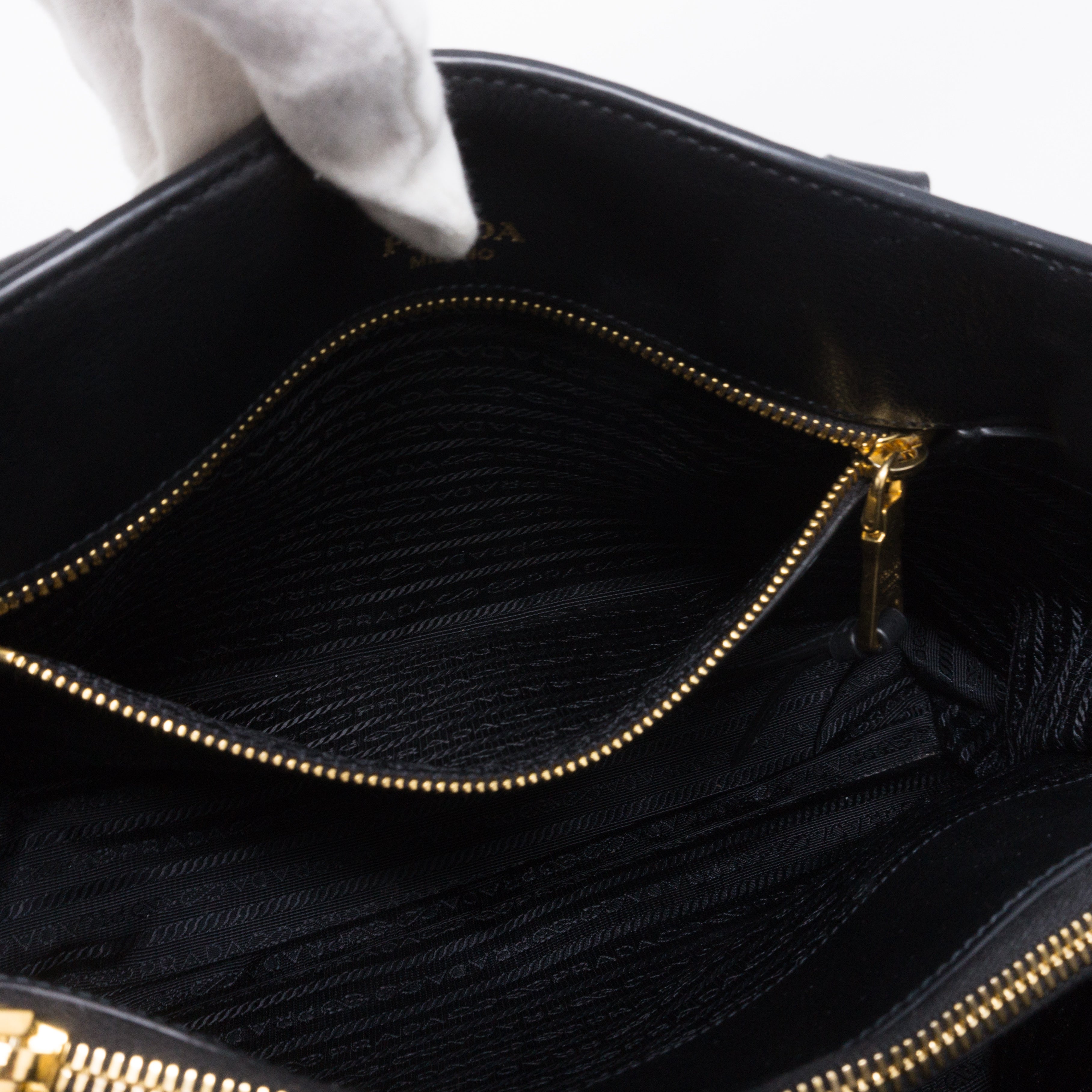 Two-way Handbag Black Leather