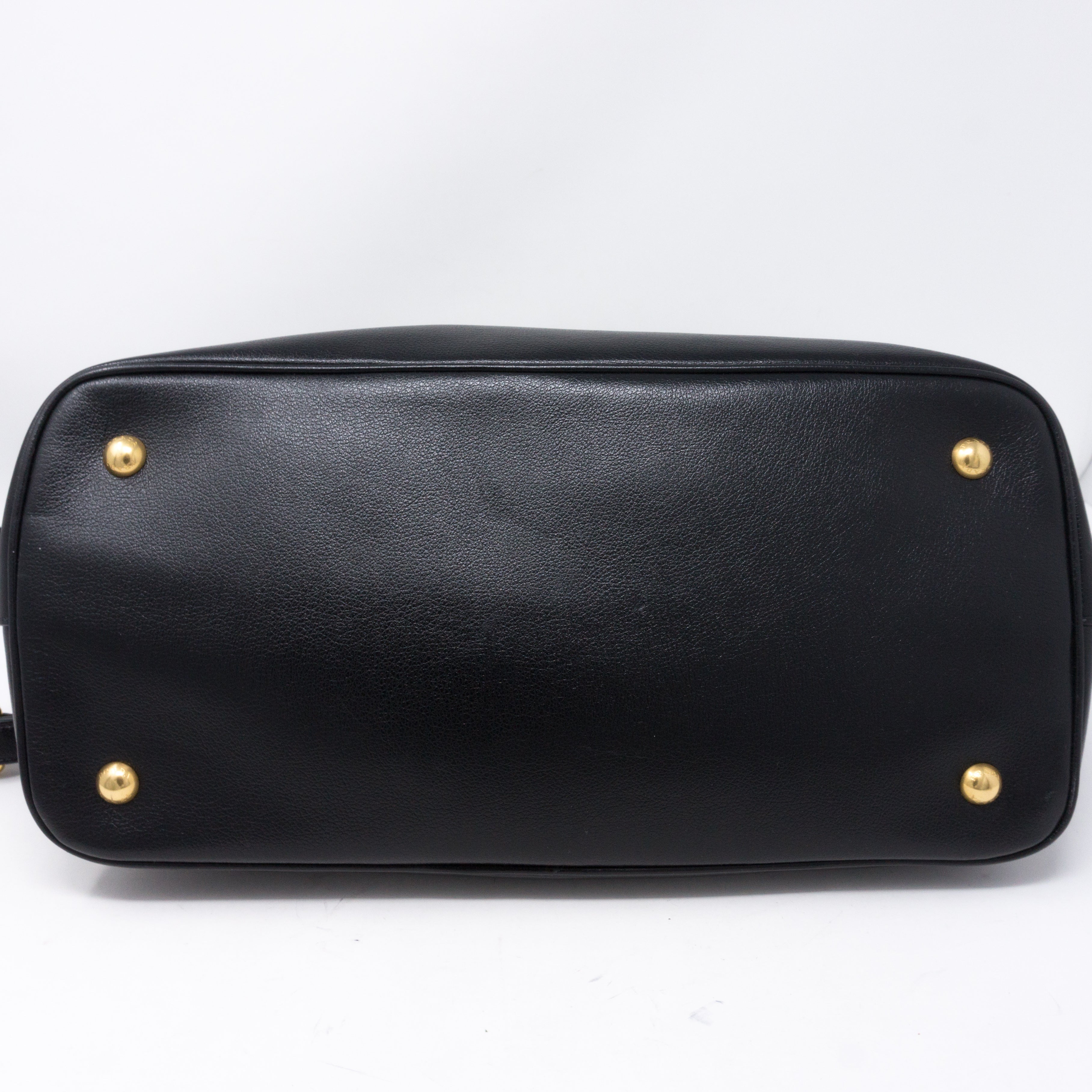 Two-way Handbag Black Leather