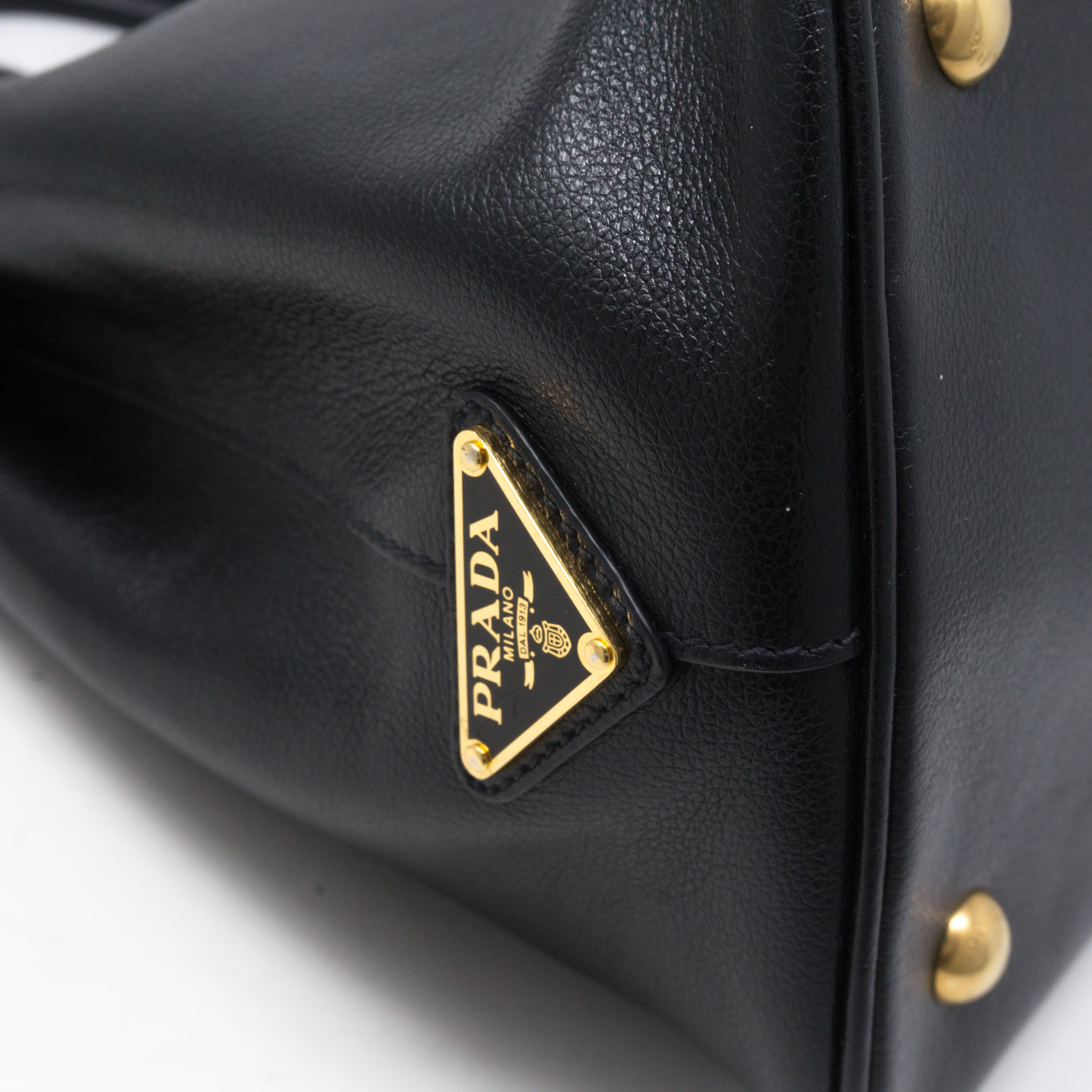 Two-way Handbag Black Leather