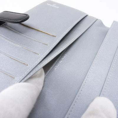 Camelia Long Wallet Black Leather