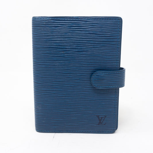 Small Ring Agenda Cover Blue Epi Leather