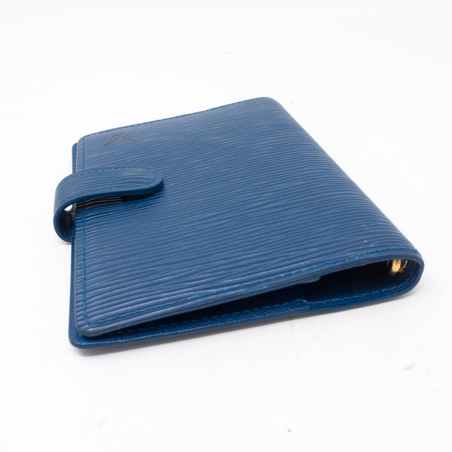Small Ring Agenda Cover Blue Epi Leather