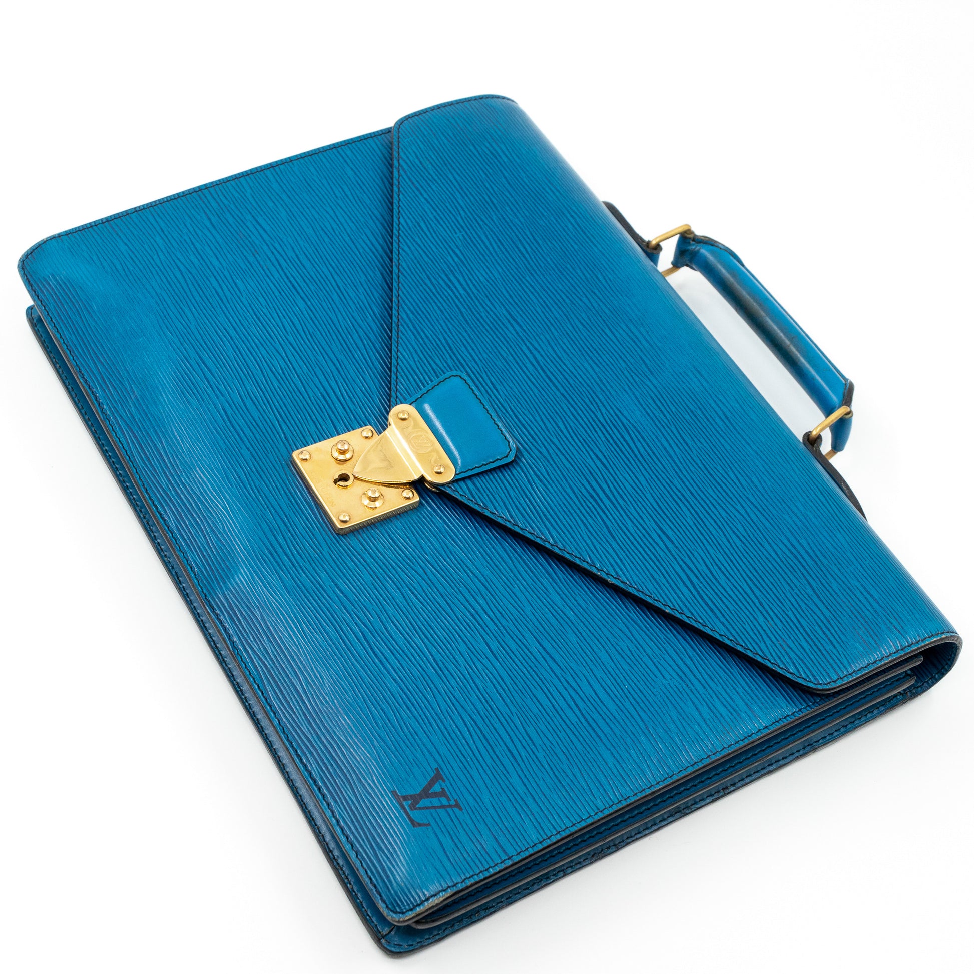 Louis Vuitton – Louis Vuitton Serviette Conseiller Ambassadeur Blue Epi  Leather – Queen Station