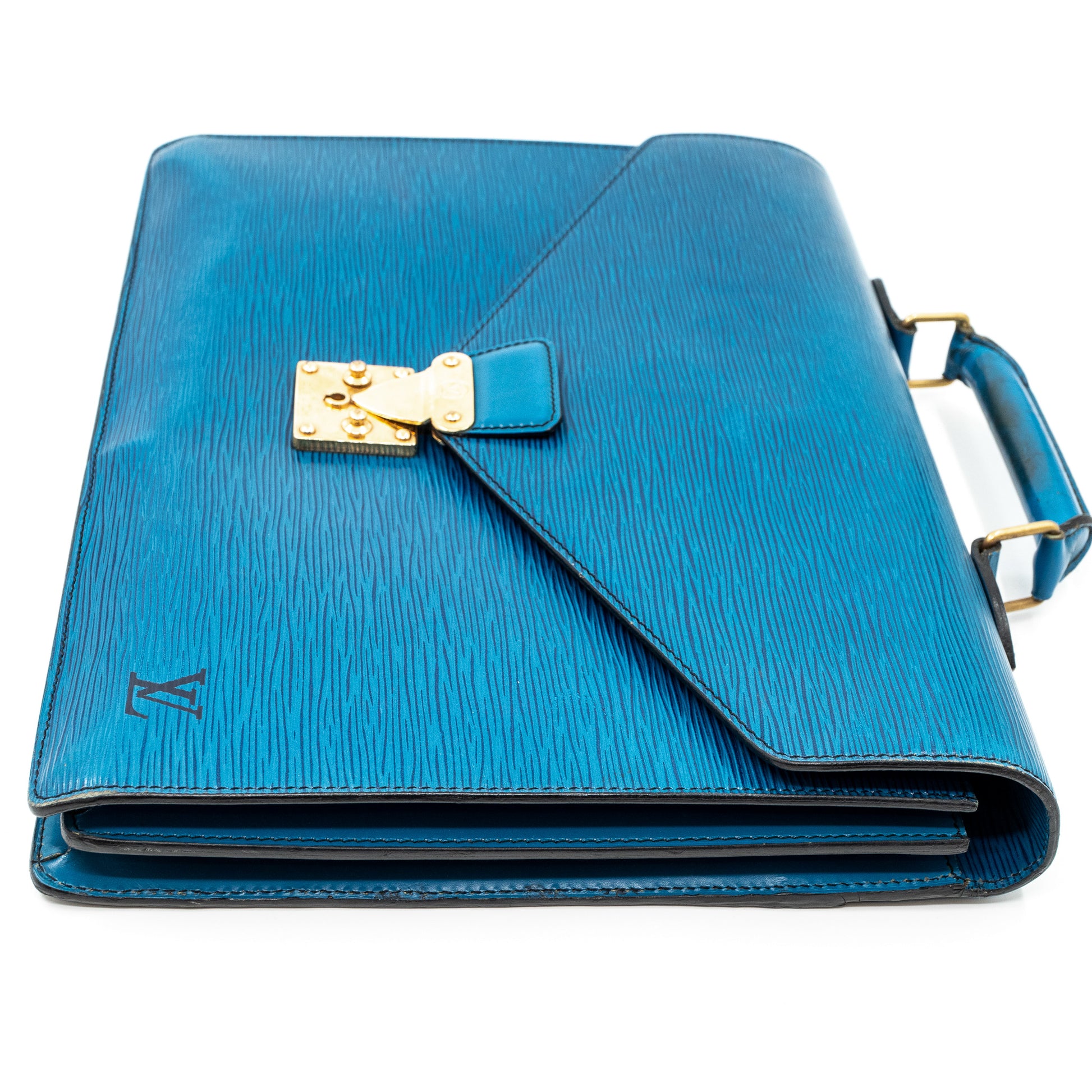 Louis Vuitton – Louis Vuitton Serviette Conseiller Ambassadeur Blue Epi  Leather – Queen Station