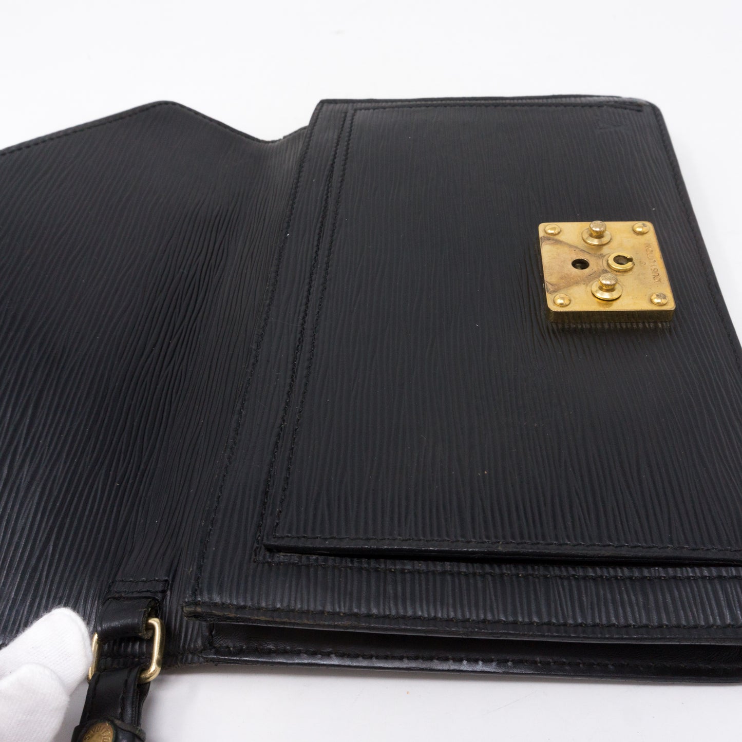 Document Clutch Black Epi Leather