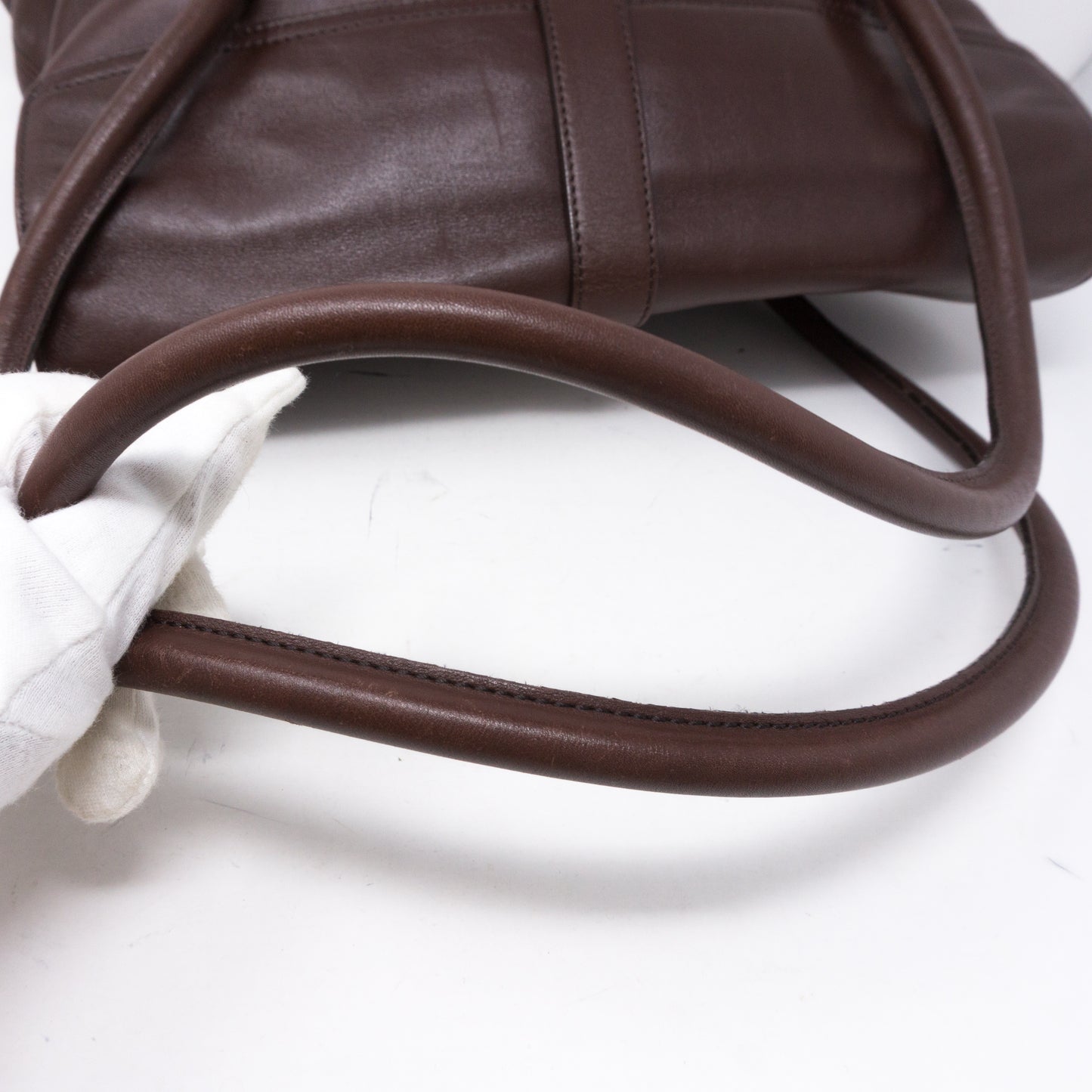 Shoulder Flap Bag Brown Leather