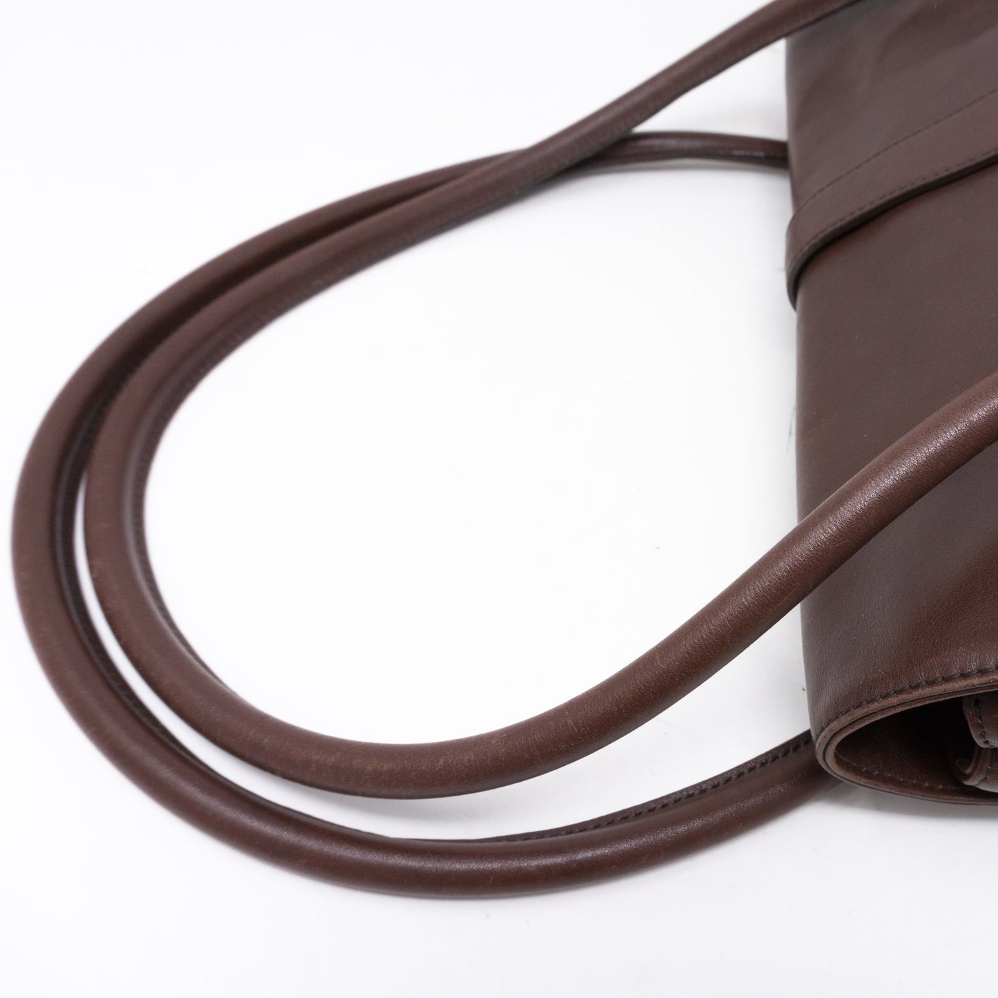 Shoulder Flap Bag Brown Leather