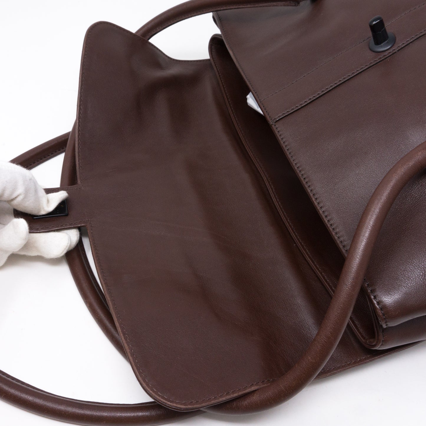 Shoulder Flap Bag Brown Leather