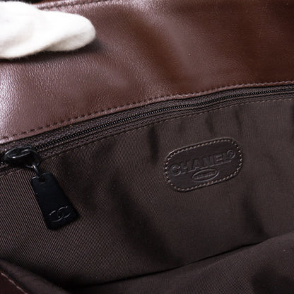 Shoulder Flap Bag Brown Leather