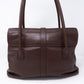 Shoulder Flap Bag Brown Leather