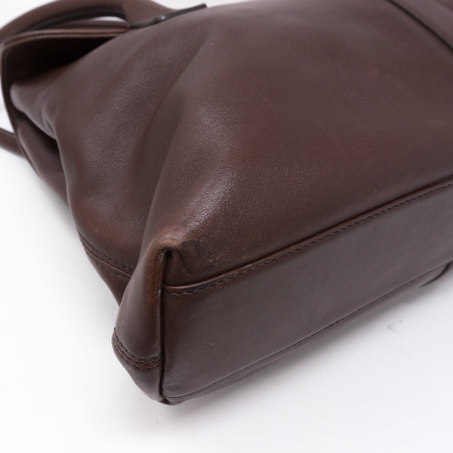 Shoulder Flap Bag Brown Leather