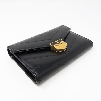 Classic Flap Wallet Black Calf Leather