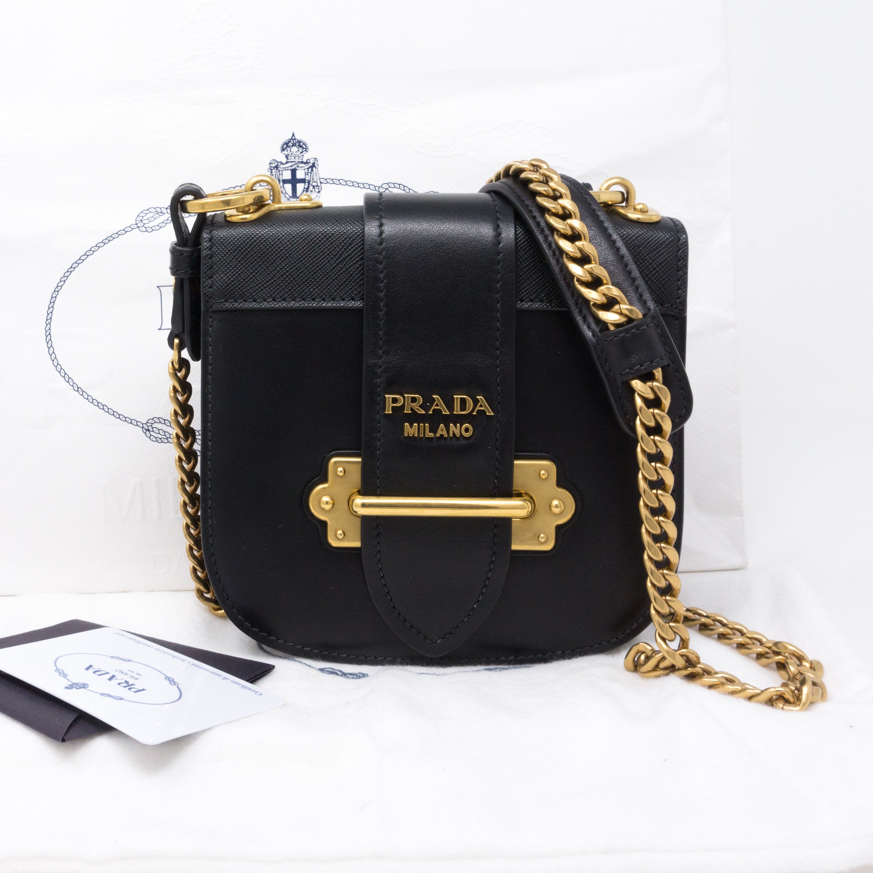 Pionniere City Black Leather Crossbody Bag