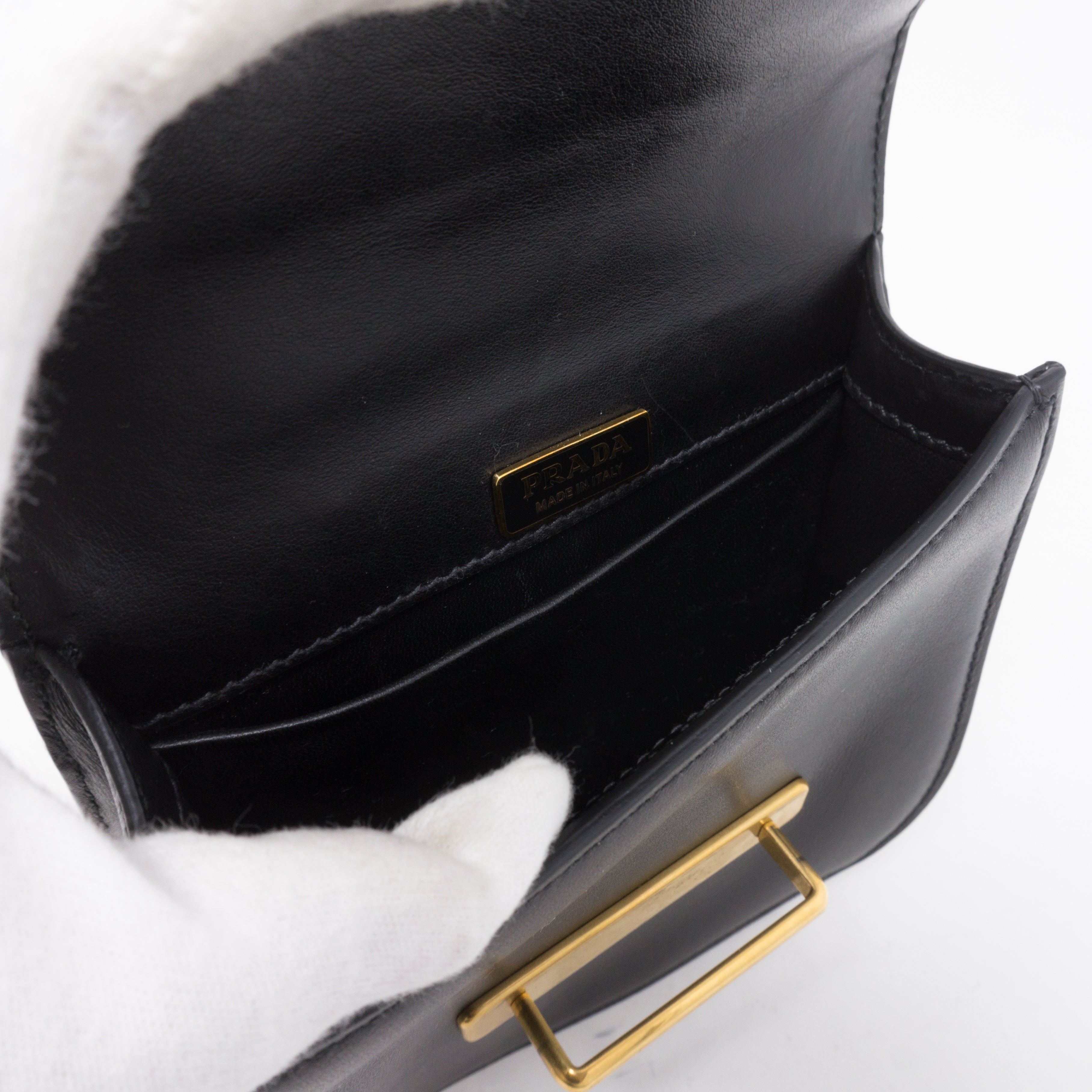 Pionniere City Black Leather Crossbody Bag