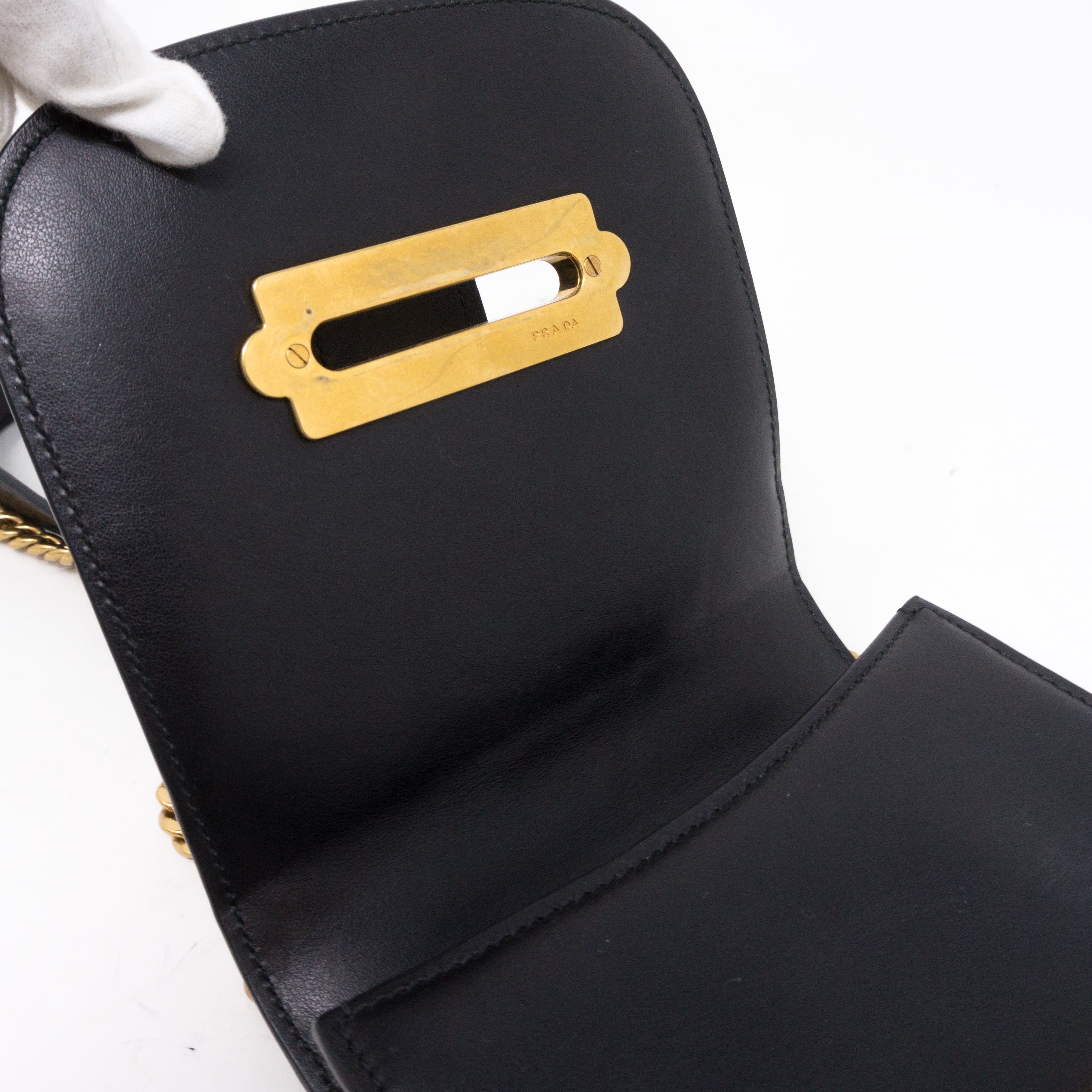 Pionniere City Black Leather Crossbody Bag